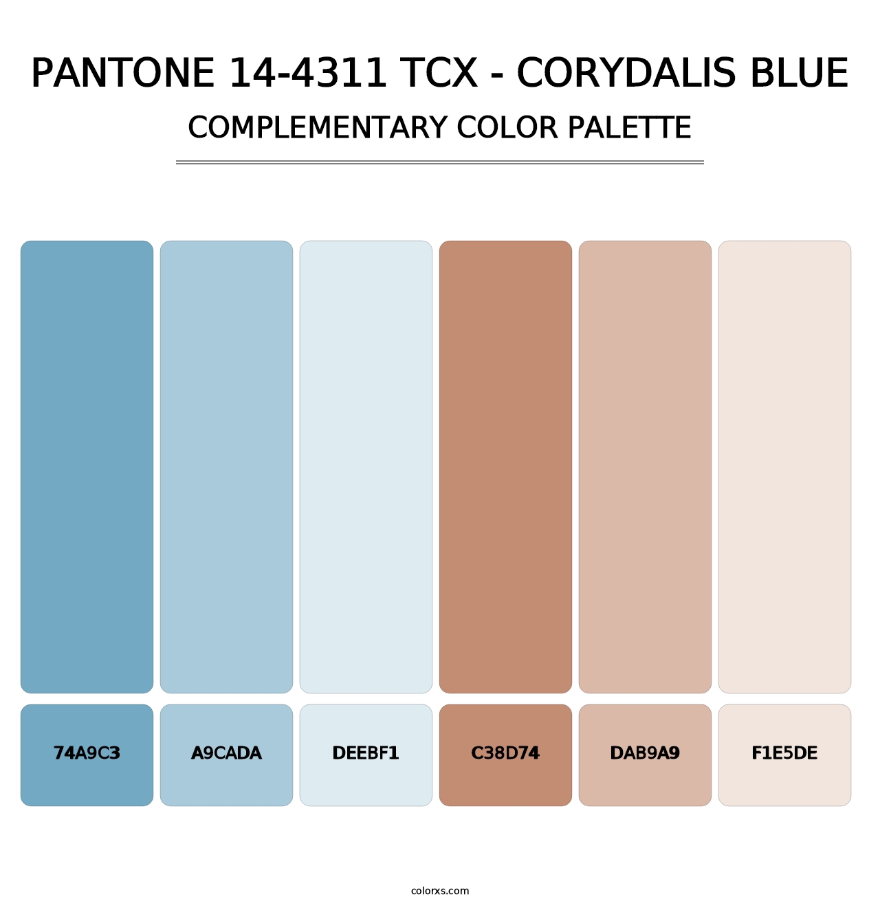 PANTONE 14-4311 TCX - Corydalis Blue - Complementary Color Palette