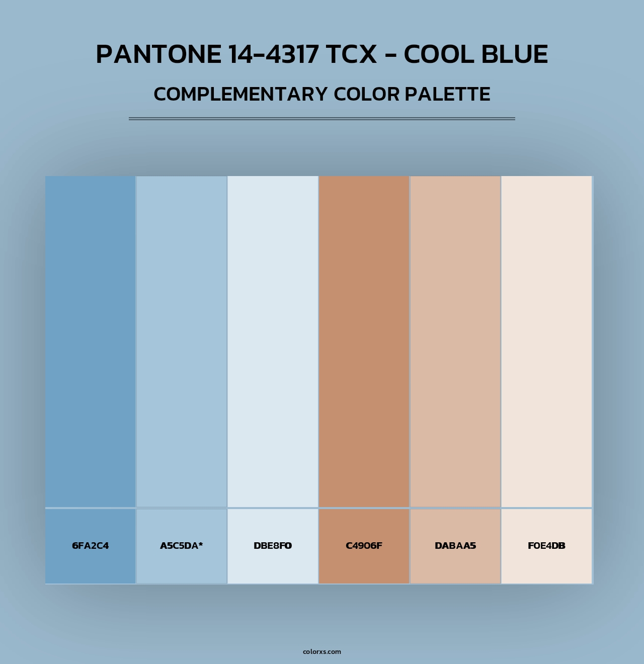 PANTONE 14-4317 TCX - Cool Blue - Complementary Color Palette