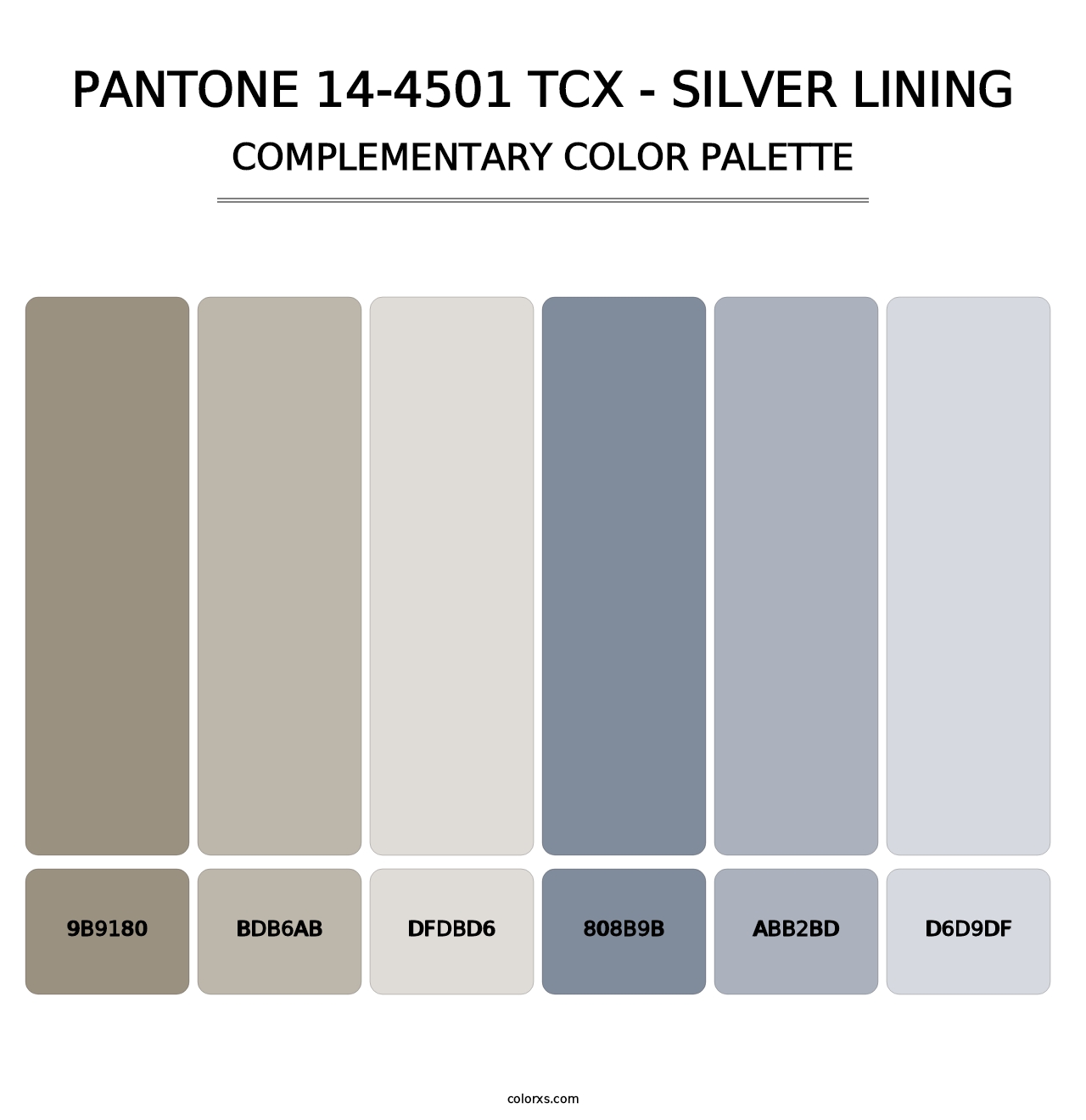 PANTONE 14-4501 TCX - Silver Lining - Complementary Color Palette