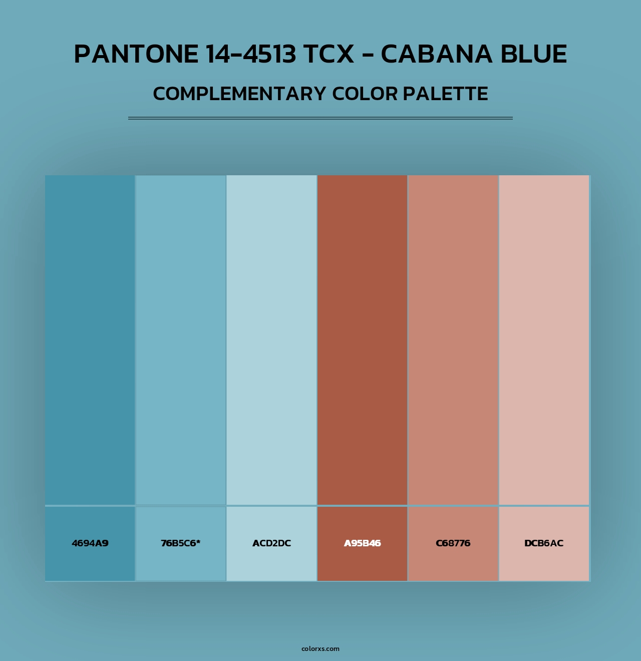 PANTONE 14-4513 TCX - Cabana Blue - Complementary Color Palette