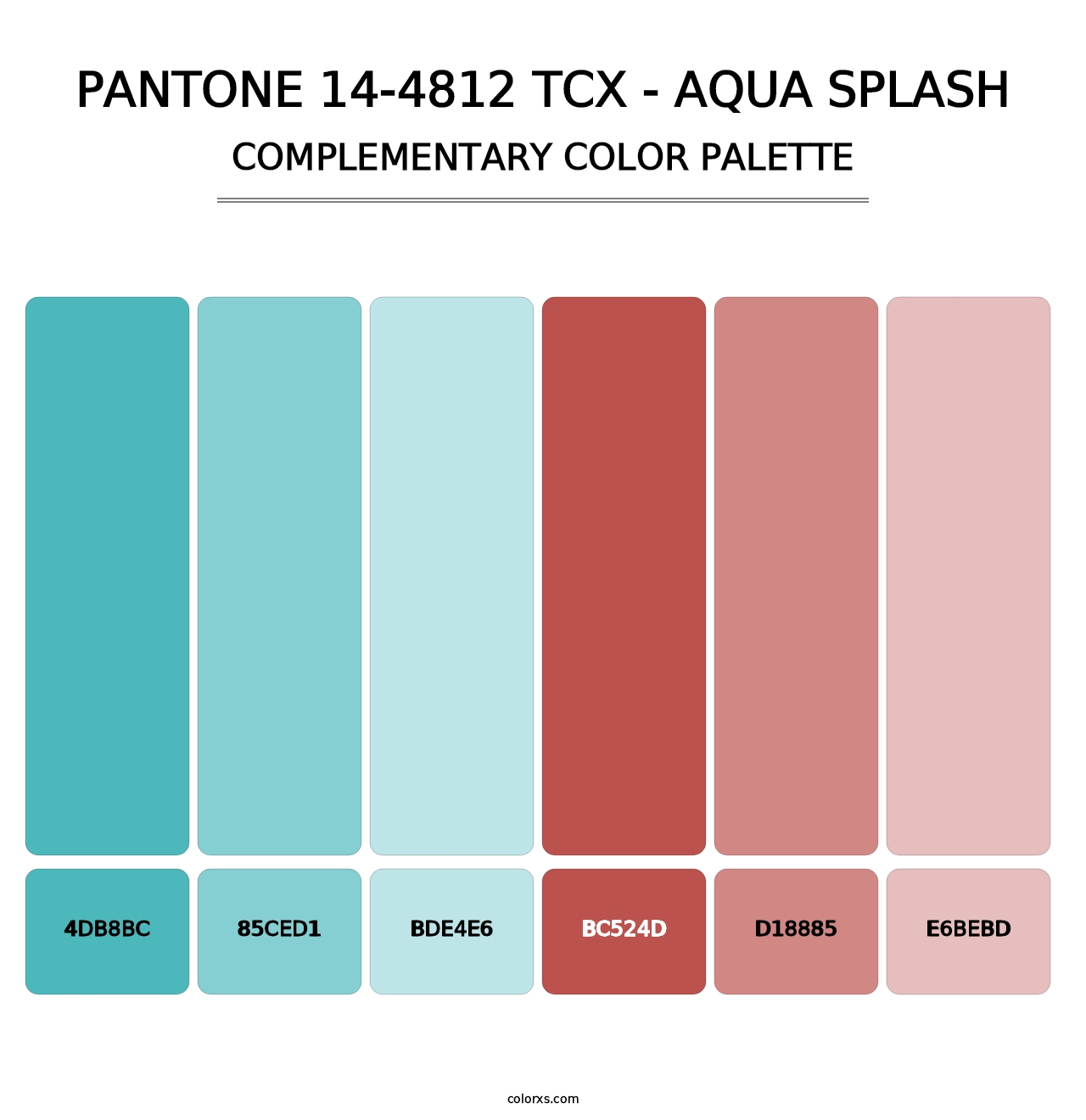 PANTONE 14-4812 TCX - Aqua Splash - Complementary Color Palette