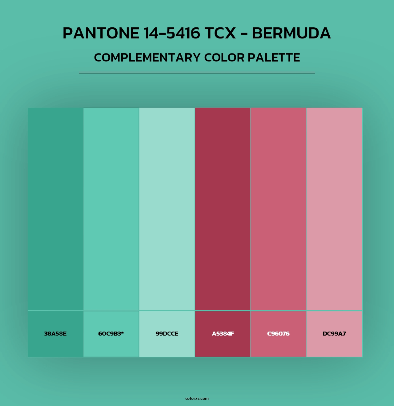 PANTONE 14-5416 TCX - Bermuda - Complementary Color Palette