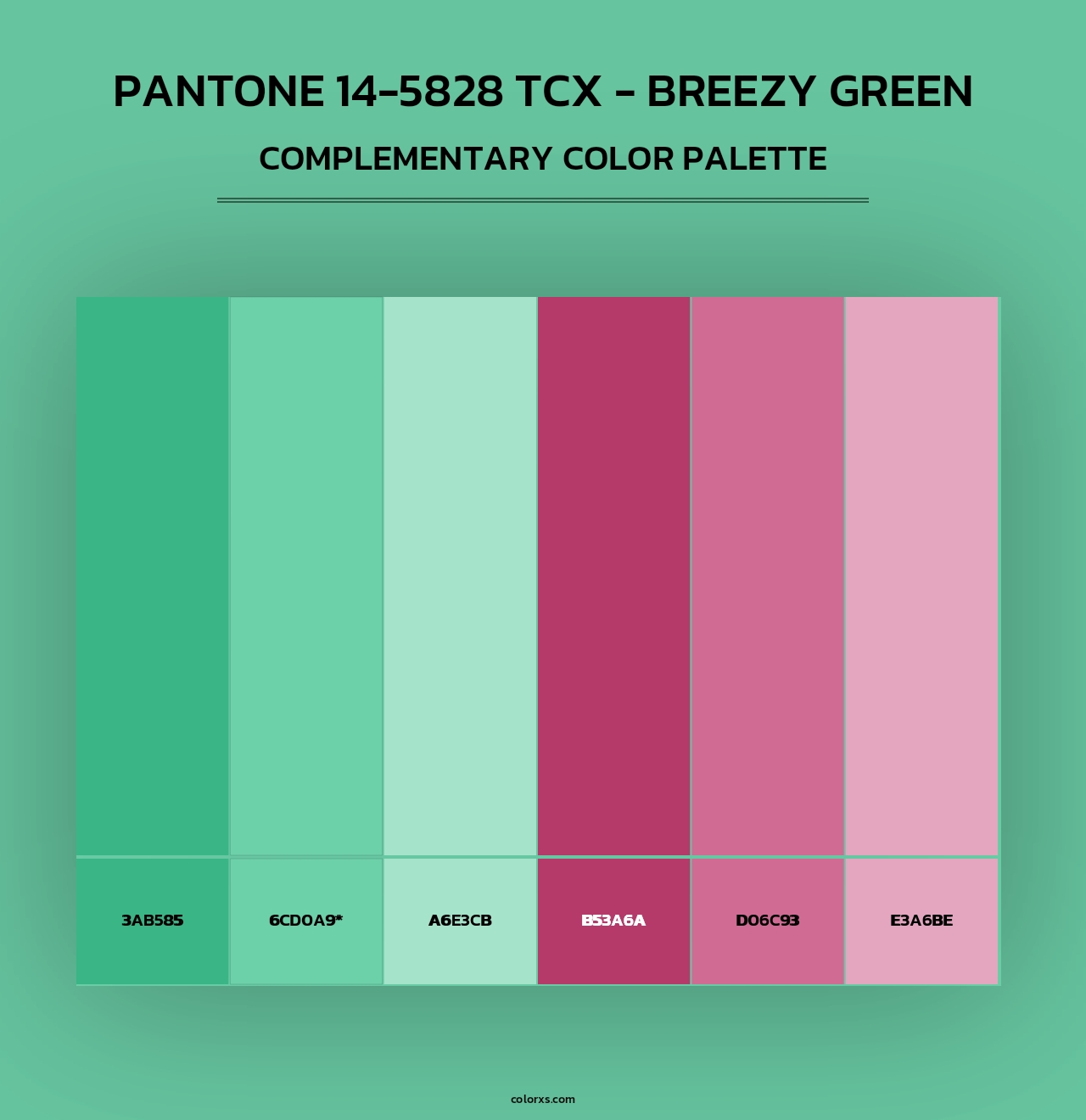 Pantone 14-5828 TCX - Breezy Green - Complementary Color Palette