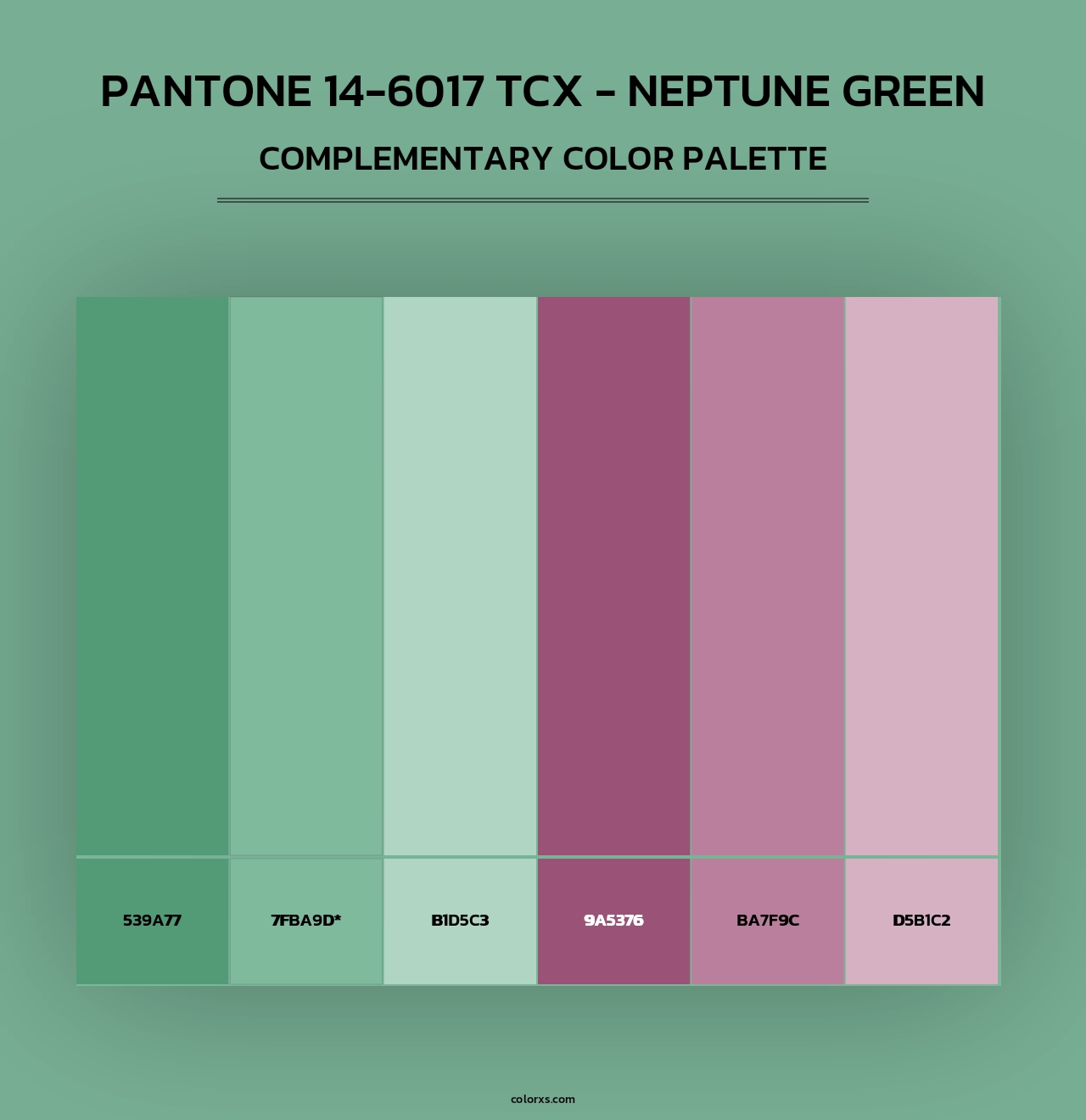 Pantone 14-6017 TCX - Neptune Green - Complementary Color Palette
