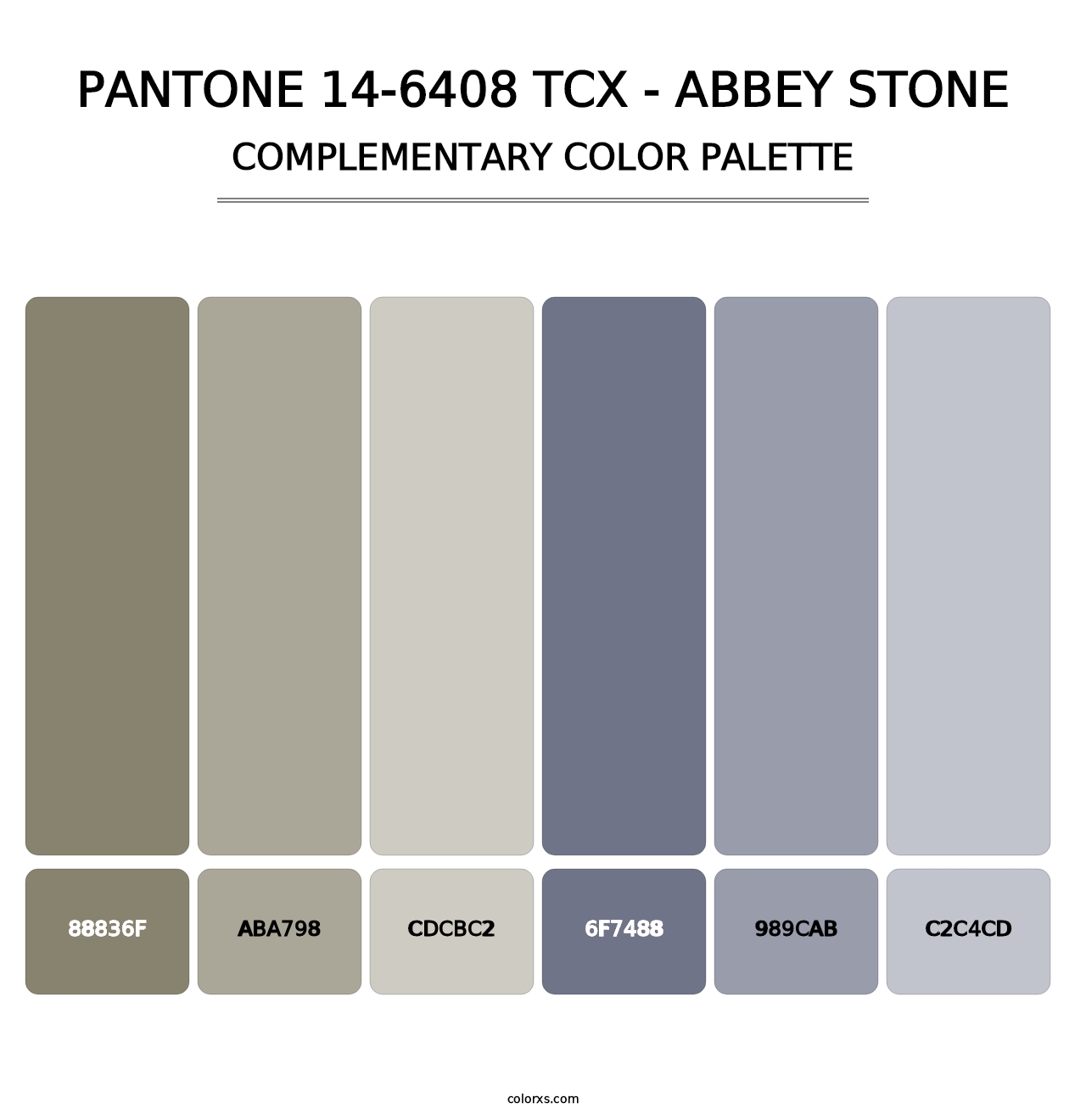 PANTONE 14-6408 TCX - Abbey Stone - Complementary Color Palette