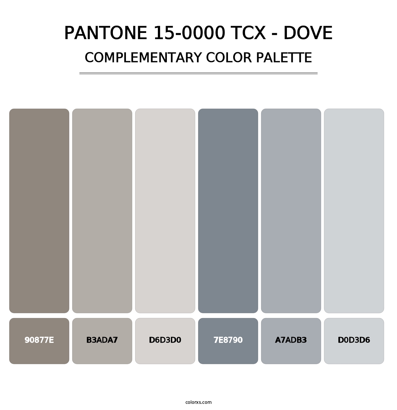 PANTONE 15-0000 TCX - Dove - Complementary Color Palette