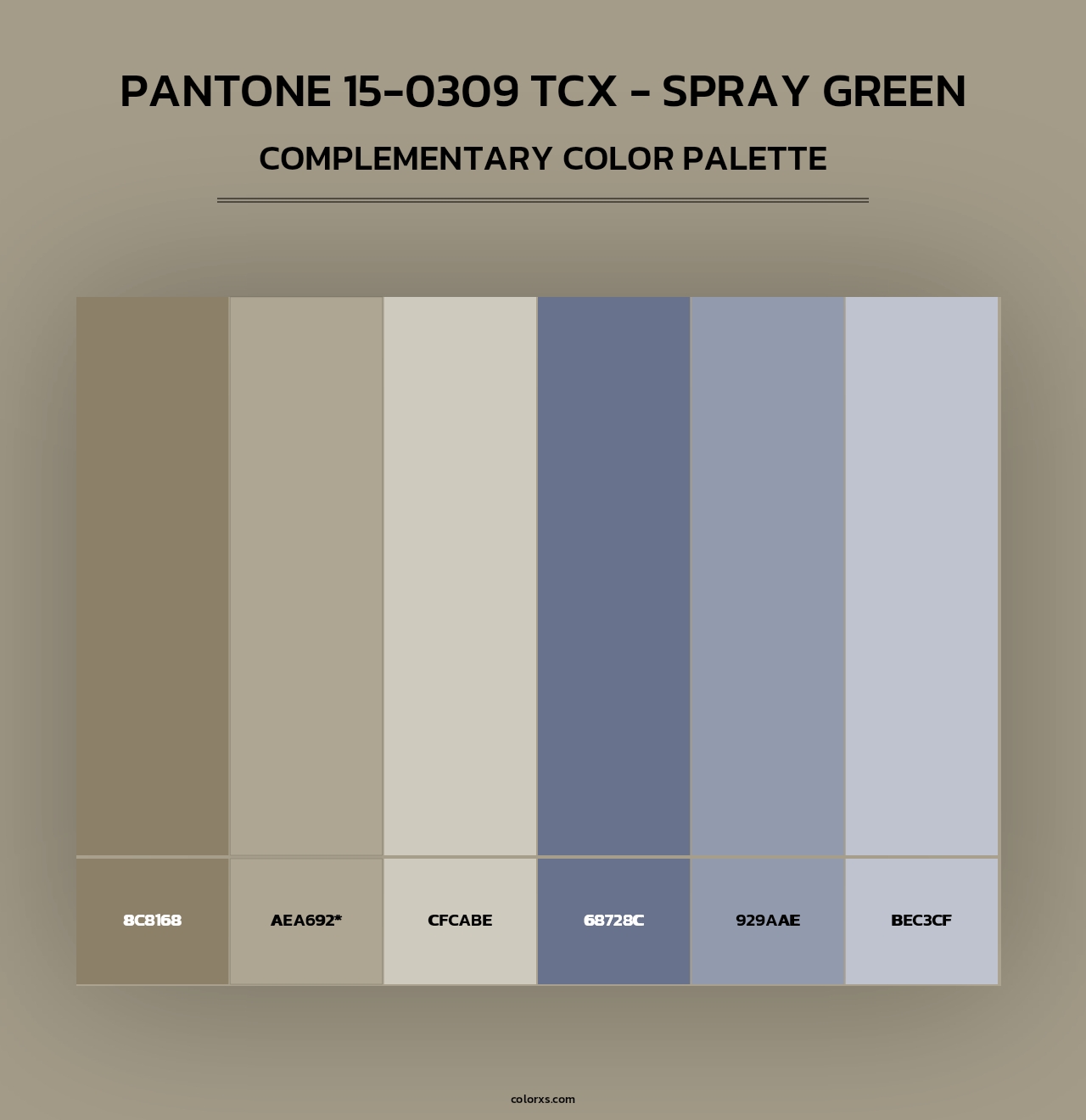 PANTONE 15-0309 TCX - Spray Green - Complementary Color Palette