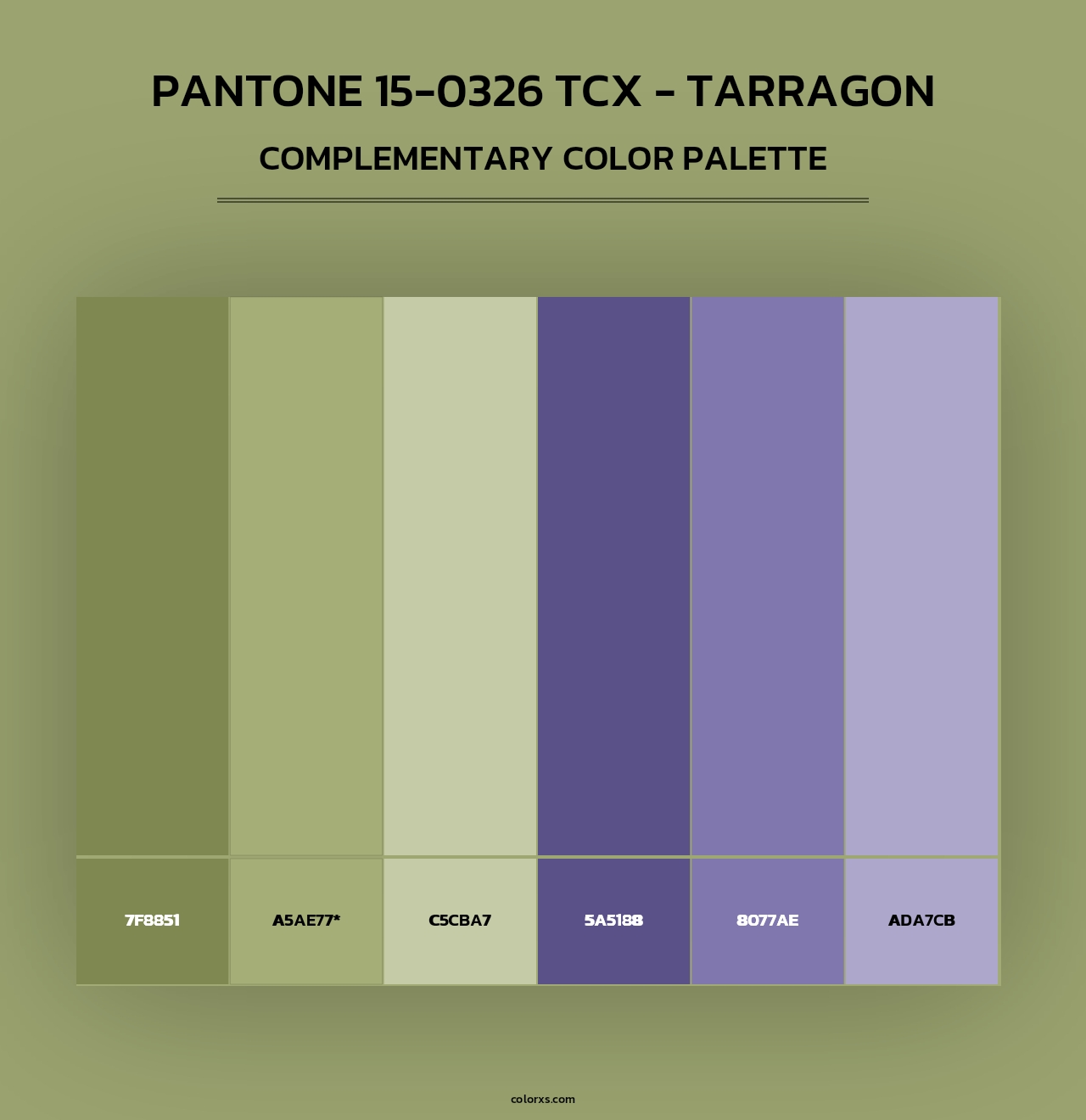 Pantone 15-0326 TCX - Tarragon - Complementary Color Palette