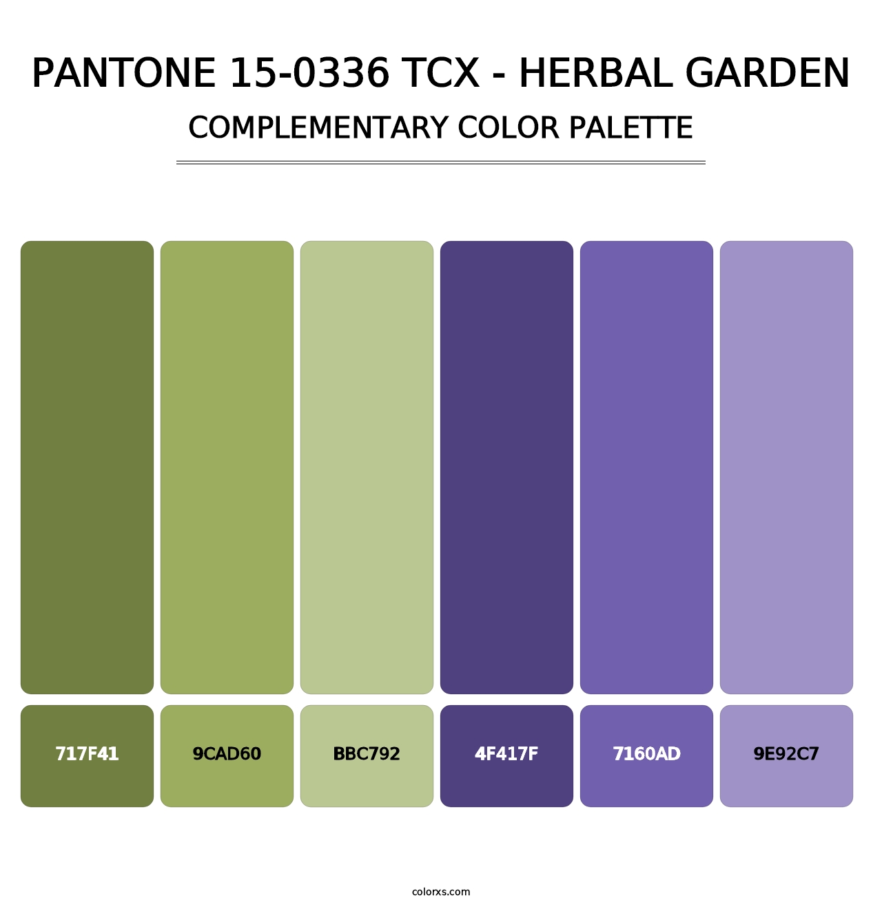 PANTONE 15-0336 TCX - Herbal Garden - Complementary Color Palette