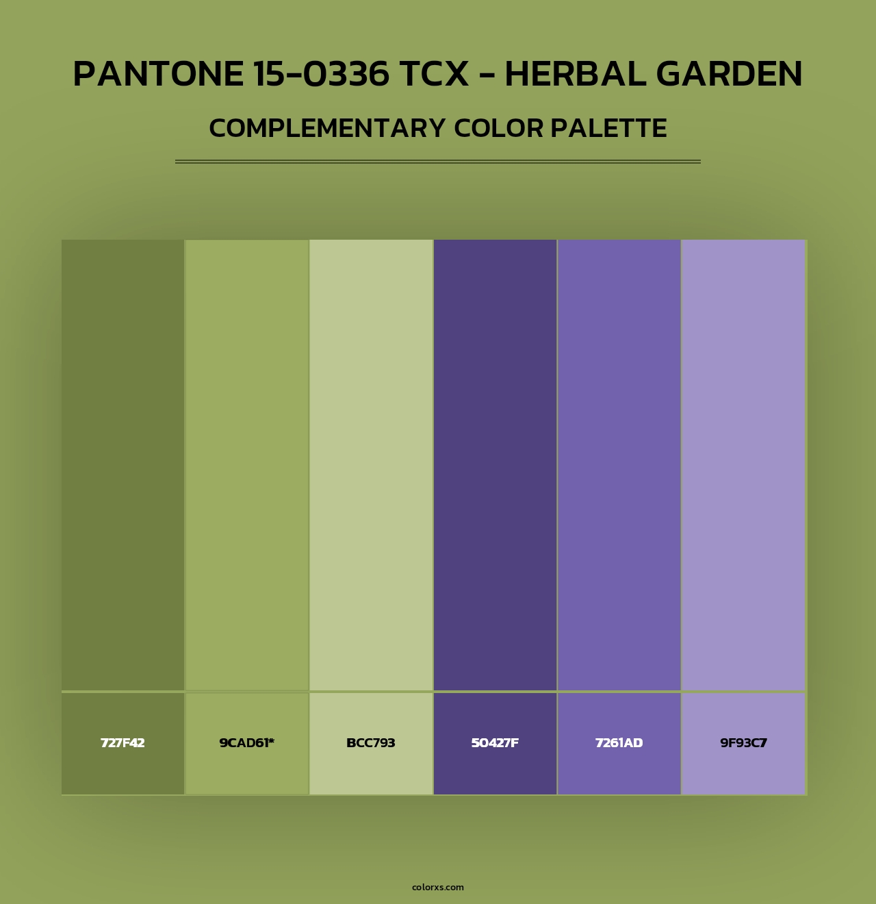 PANTONE 15-0336 TCX - Herbal Garden - Complementary Color Palette