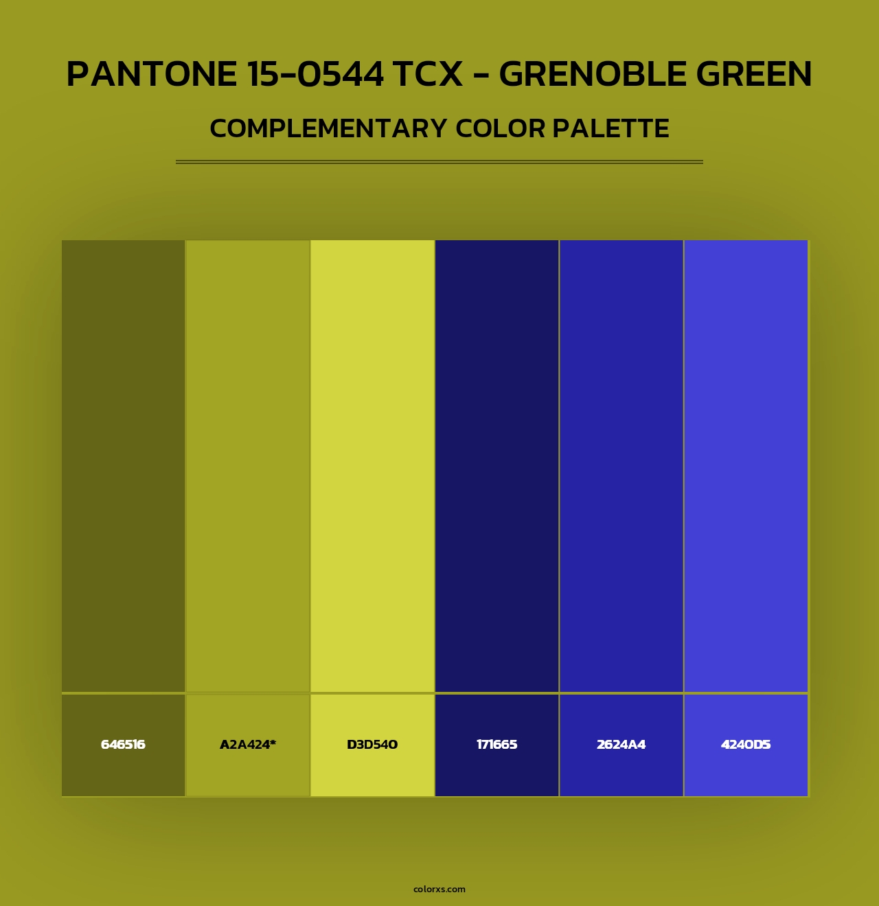 PANTONE 15-0544 TCX - Grenoble Green - Complementary Color Palette