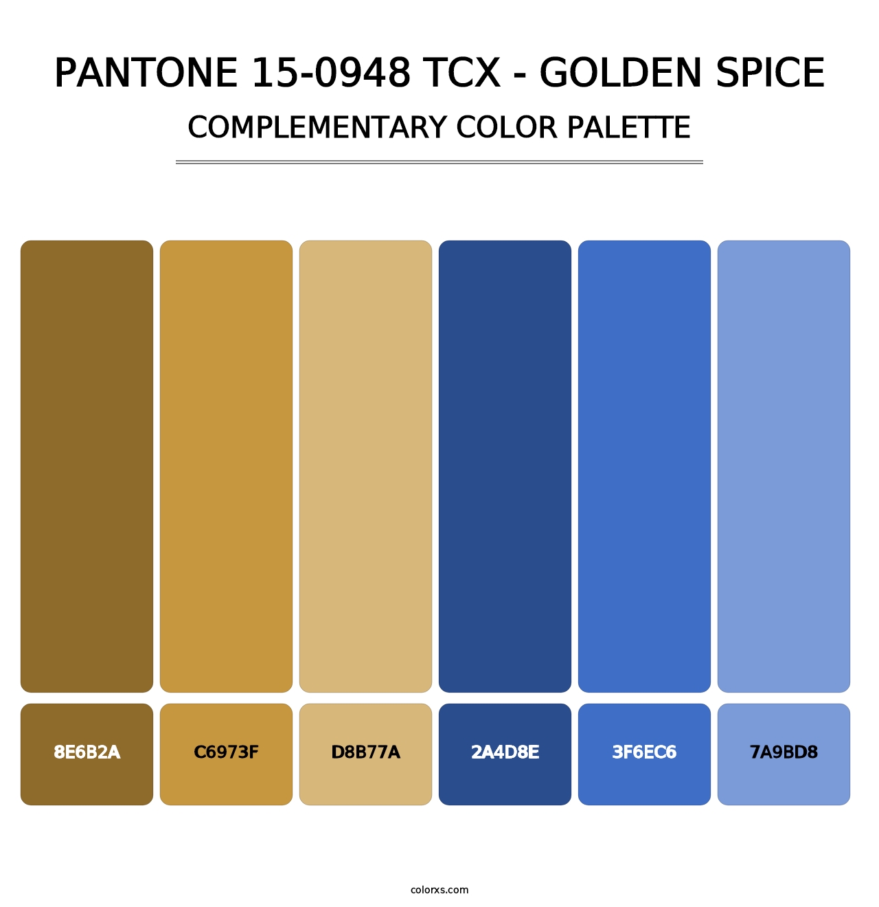 PANTONE 15-0948 TCX - Golden Spice - Complementary Color Palette