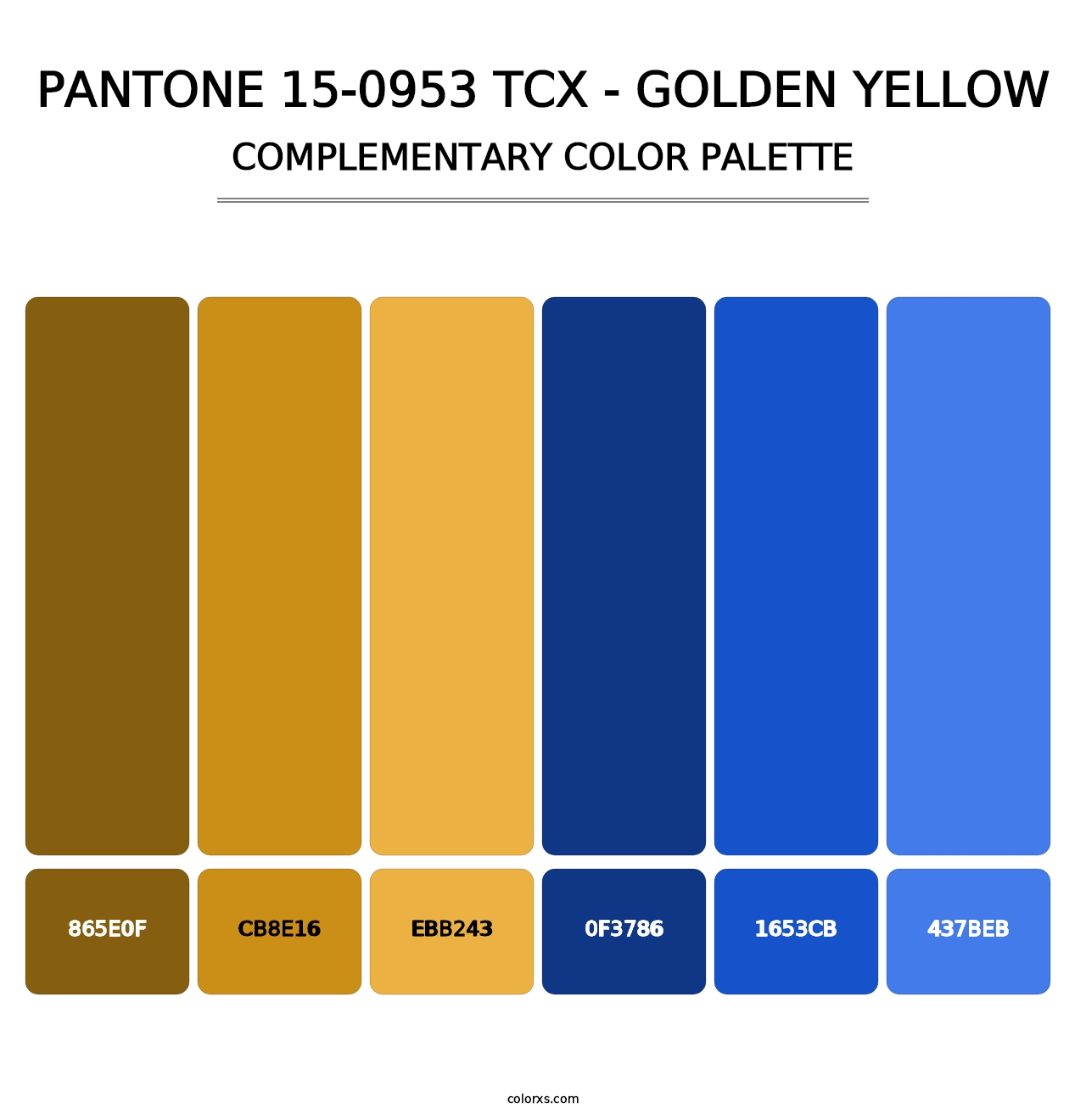 PANTONE 15-0953 TCX - Golden Yellow - Complementary Color Palette