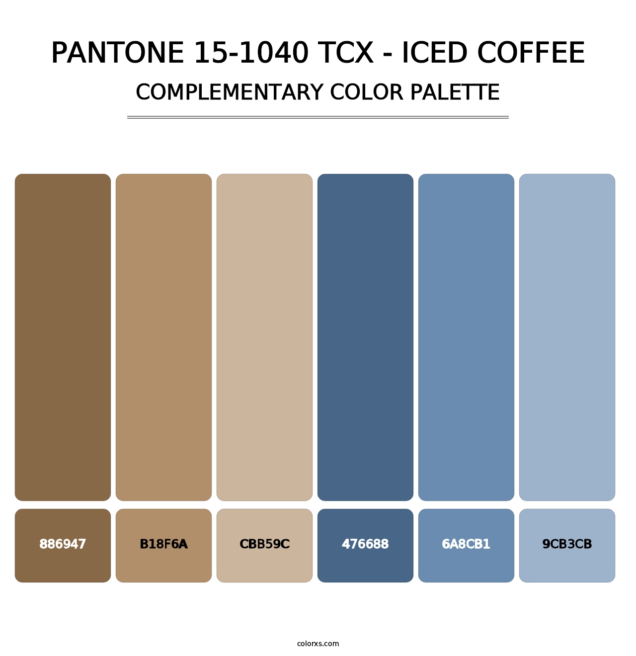 PANTONE 15-1040 TCX - Iced Coffee - Complementary Color Palette