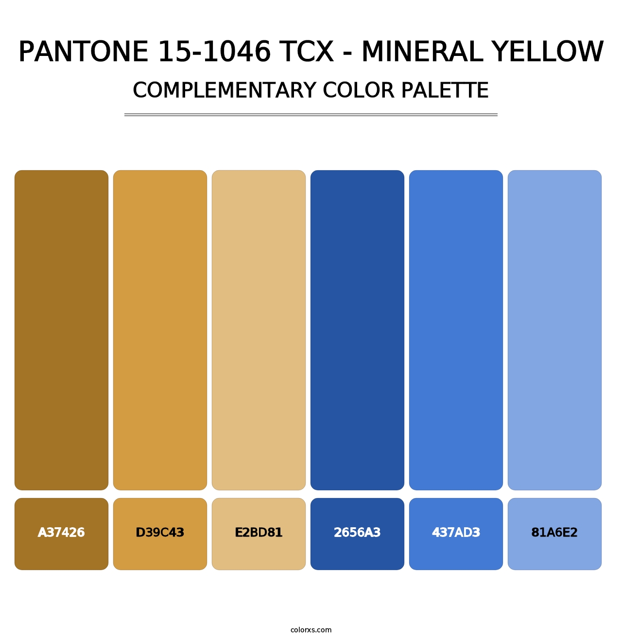 PANTONE 15-1046 TCX - Mineral Yellow - Complementary Color Palette