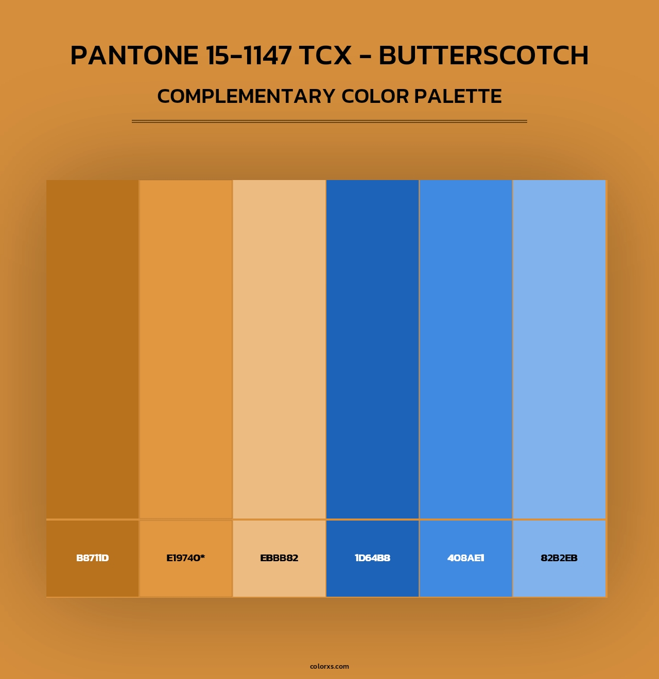 Pantone 15-1147 TCX - Butterscotch - Complementary Color Palette