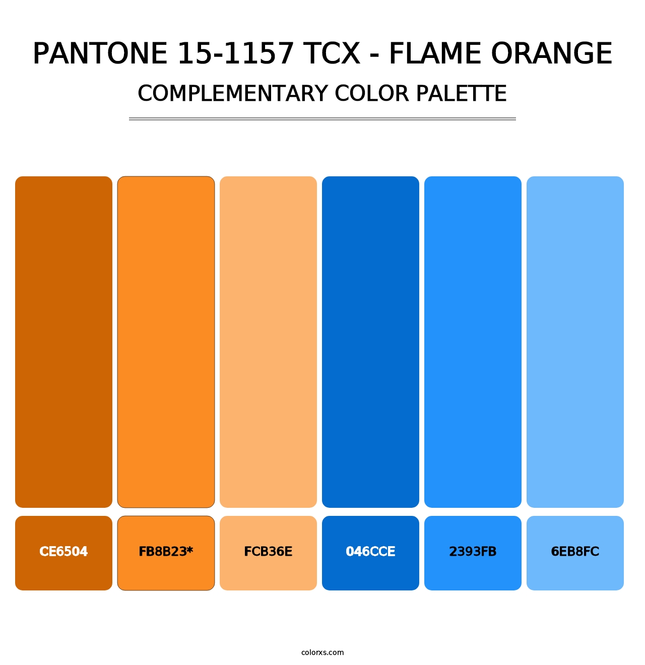 PANTONE 15-1157 TCX - Flame Orange - Complementary Color Palette