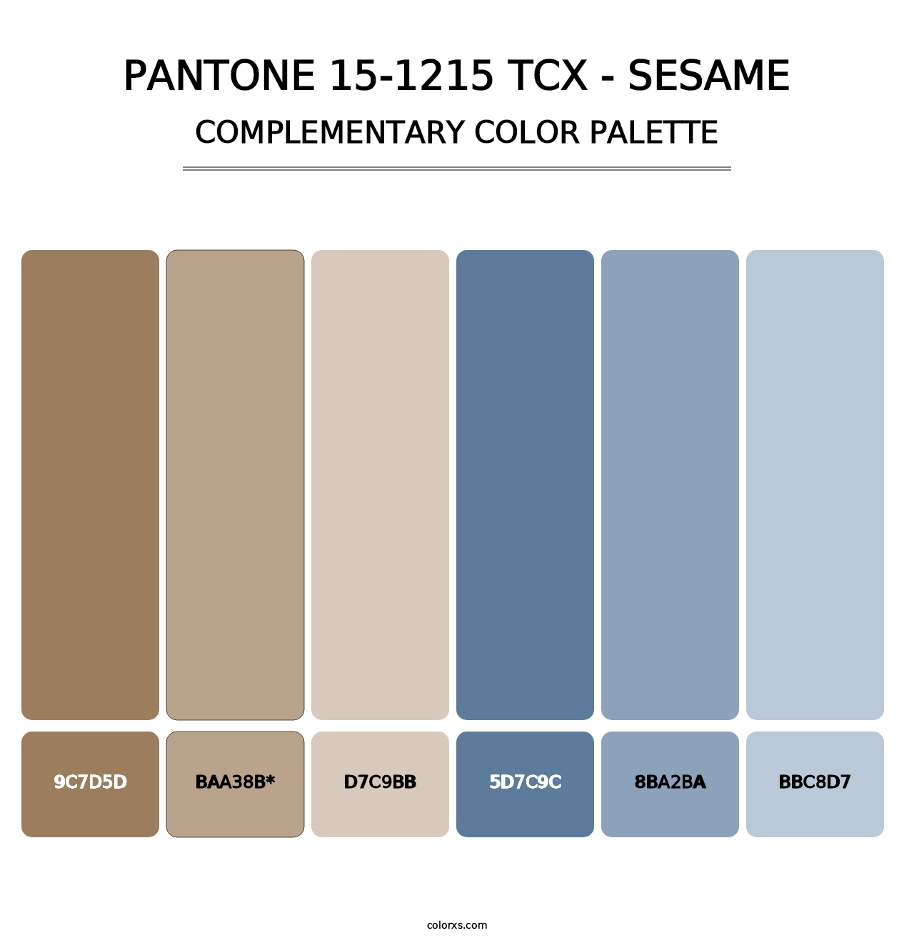 PANTONE 15-1215 TCX - Sesame - Complementary Color Palette
