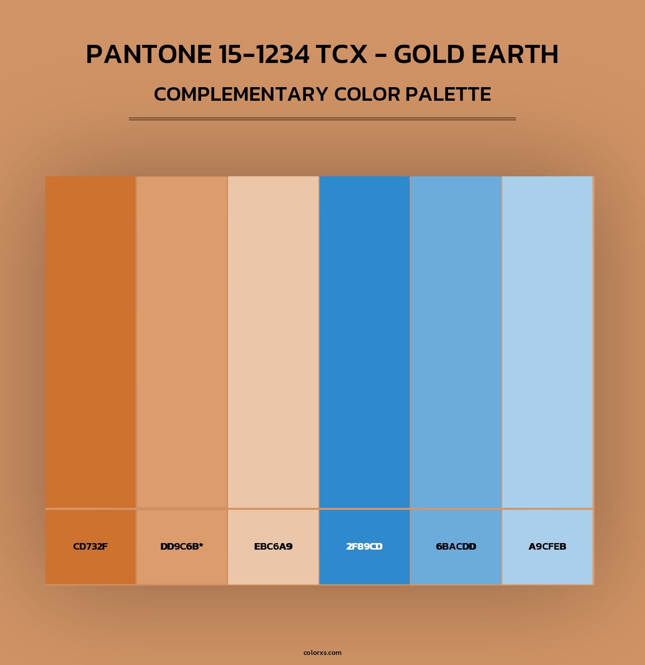 PANTONE 15-1234 TCX - Gold Earth - Complementary Color Palette