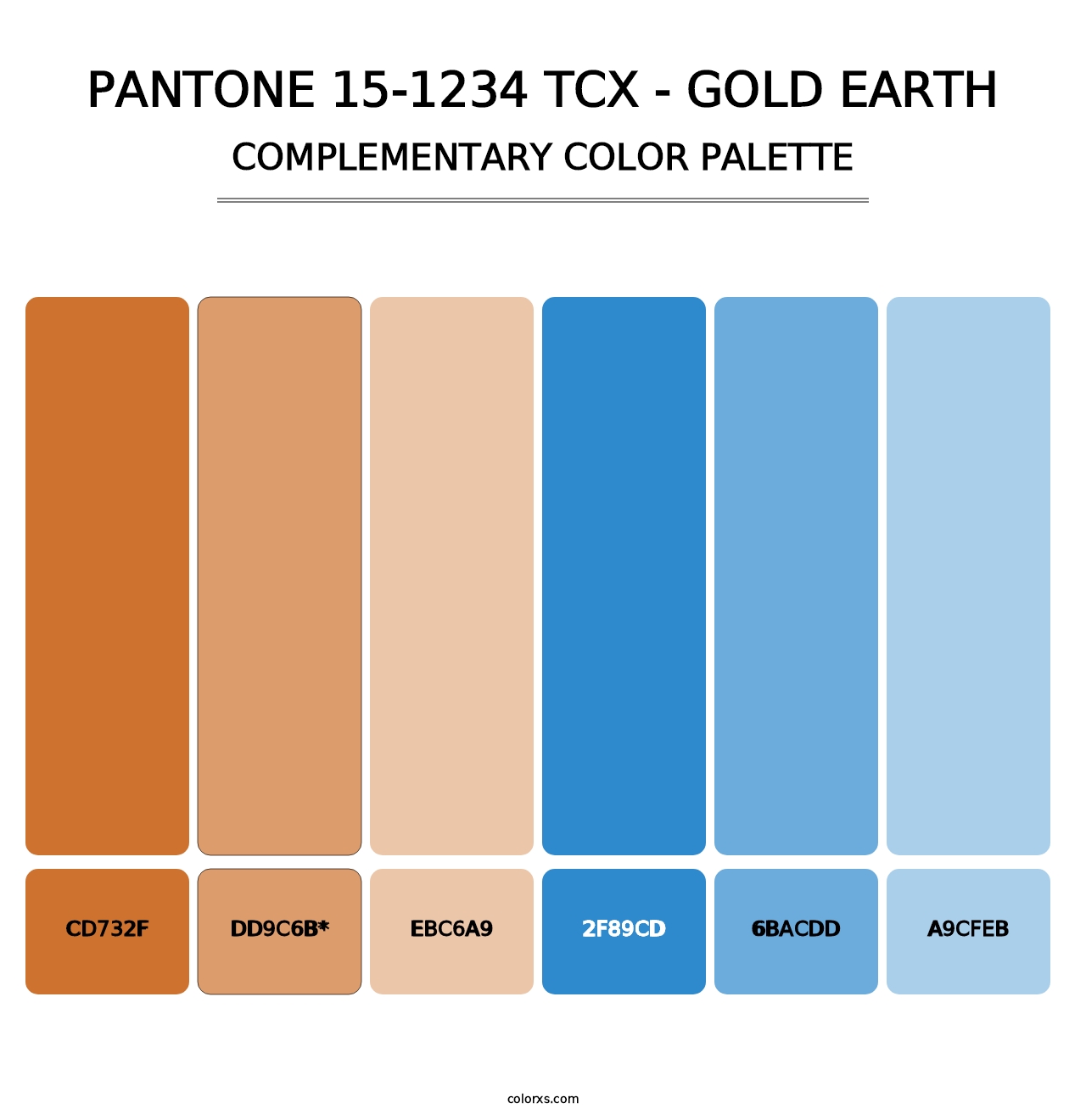 PANTONE 15-1234 TCX - Gold Earth - Complementary Color Palette