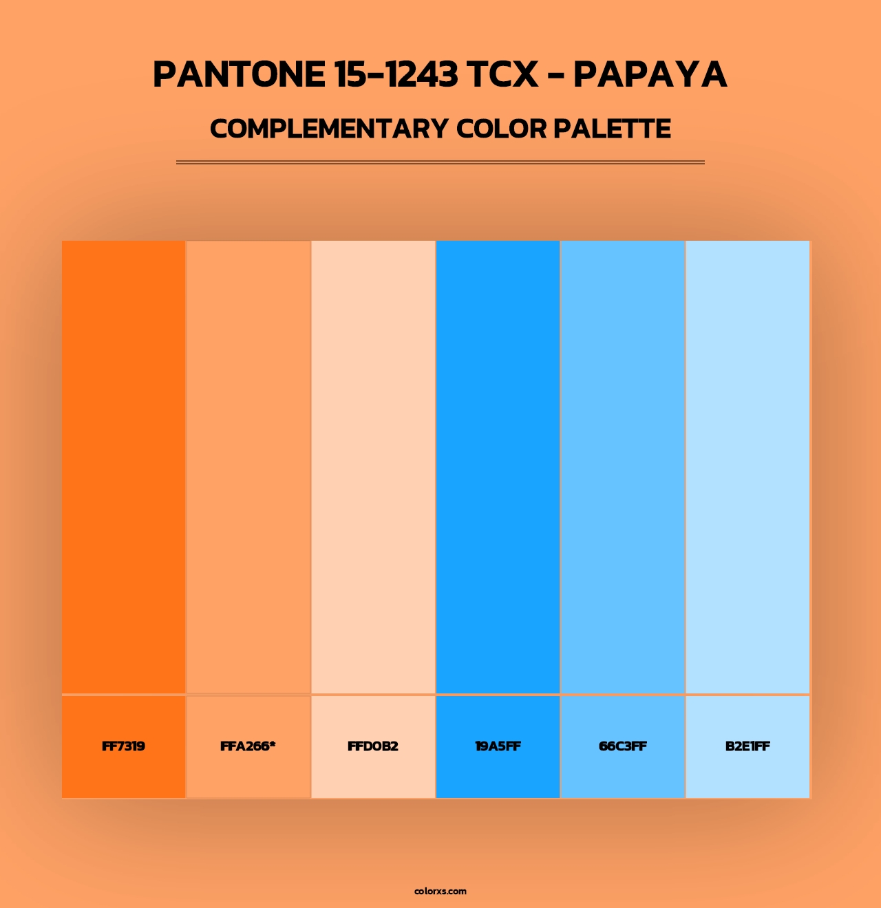 PANTONE 15-1243 TCX - Papaya - Complementary Color Palette
