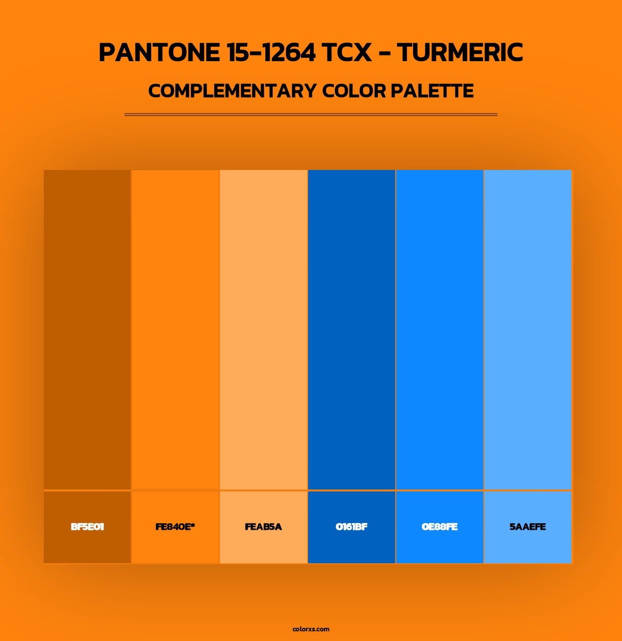 PANTONE 15-1264 TCX - Turmeric - Complementary Color Palette