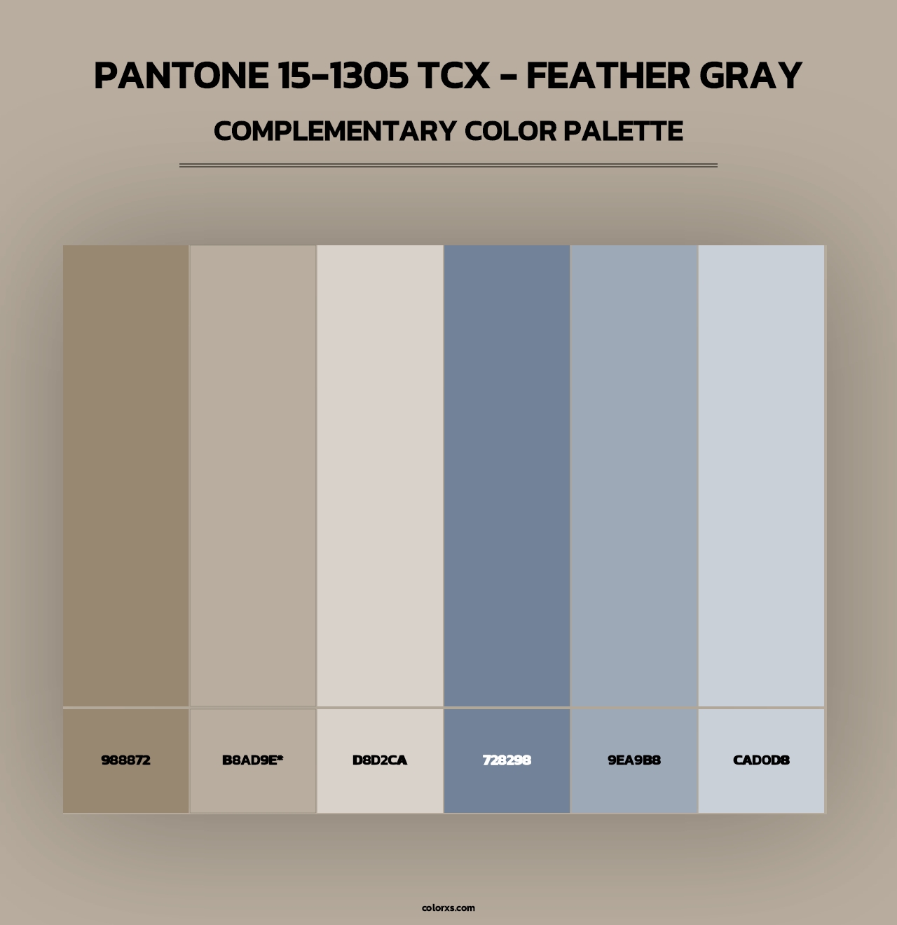 PANTONE 15-1305 TCX - Feather Gray - Complementary Color Palette