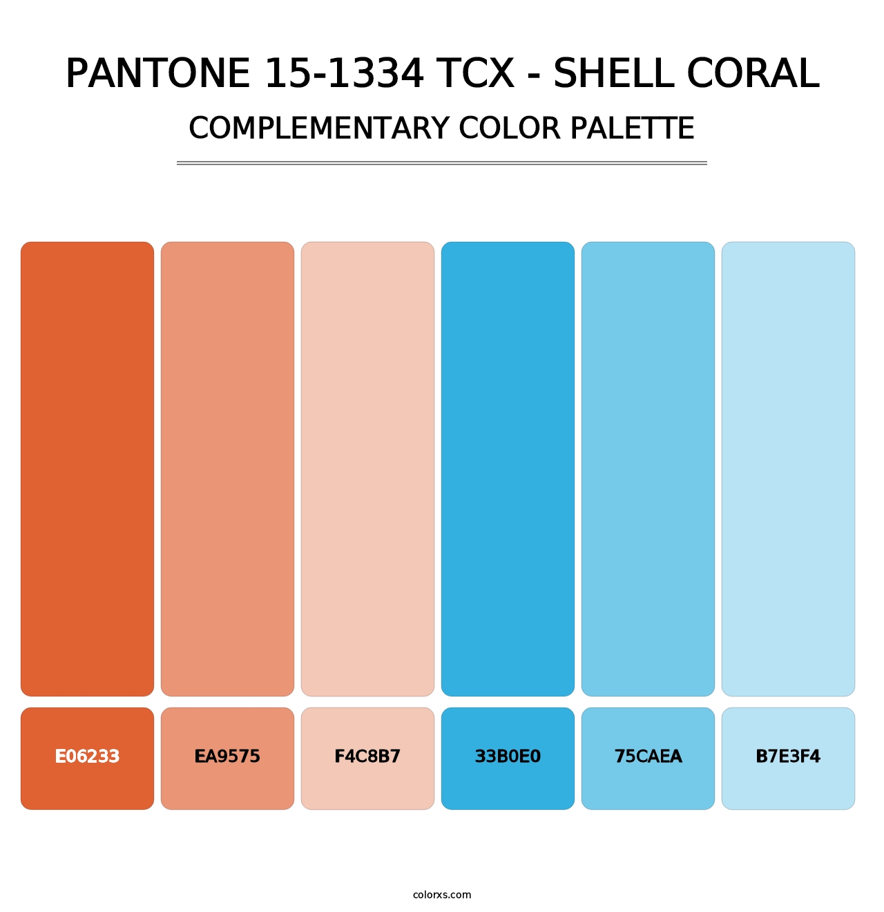 PANTONE 15-1334 TCX - Shell Coral - Complementary Color Palette