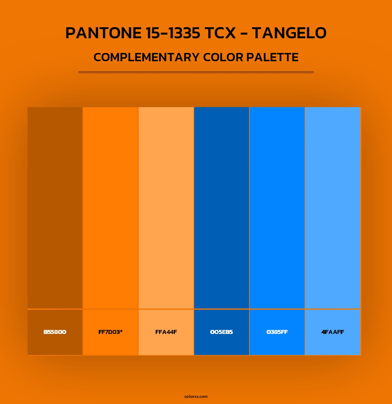 PANTONE 15-1335 TCX - Tangelo - Complementary Color Palette