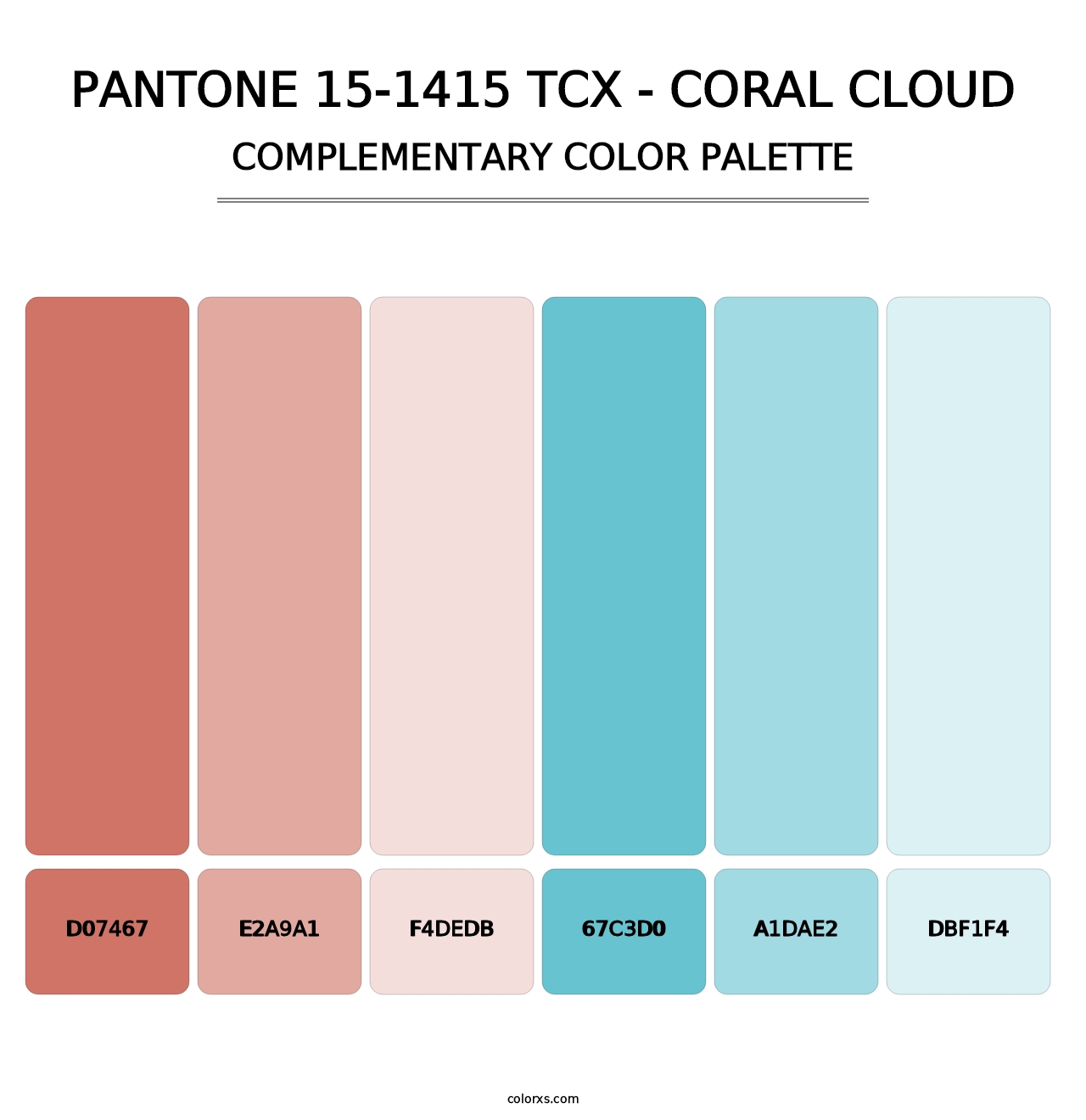 PANTONE 15-1415 TCX - Coral Cloud - Complementary Color Palette