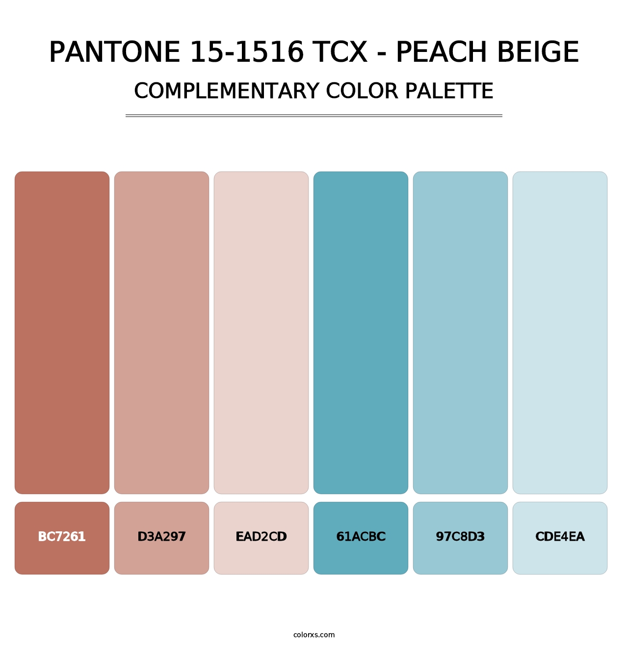 PANTONE 15-1516 TCX - Peach Beige - Complementary Color Palette