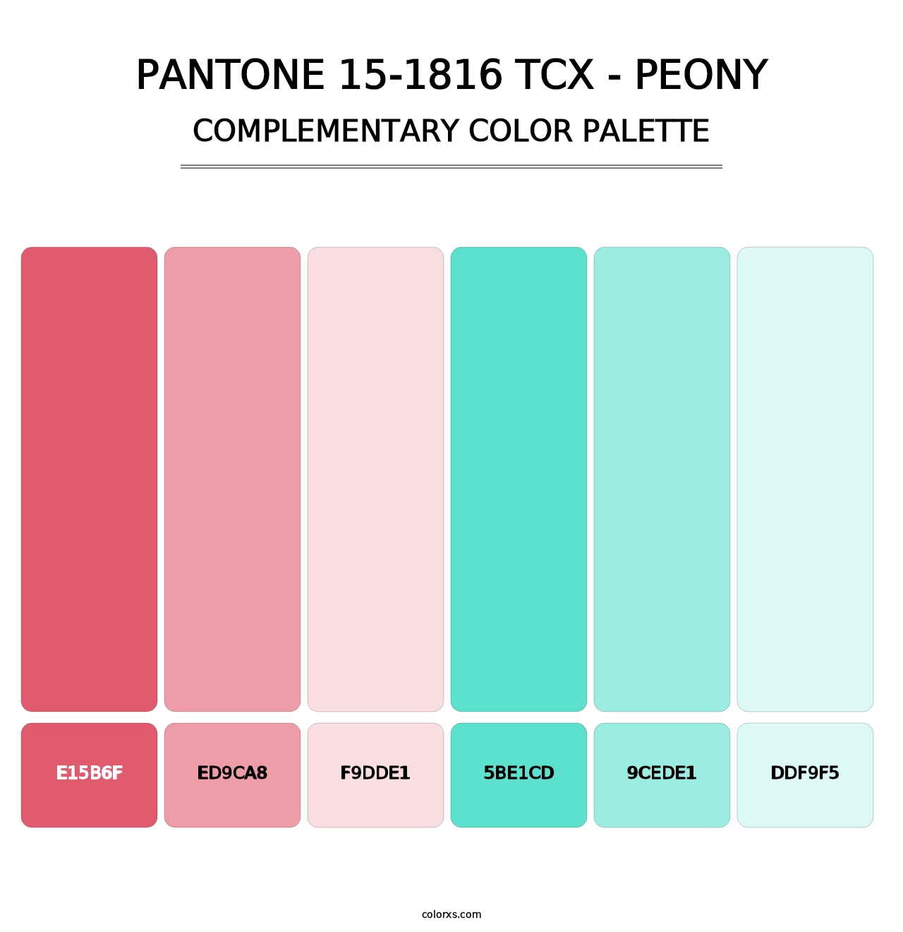 PANTONE 15-1816 TCX - Peony - Complementary Color Palette