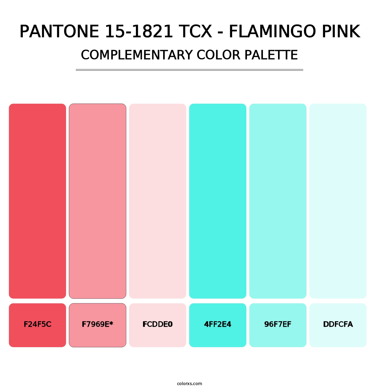 PANTONE 15-1821 TCX - Flamingo Pink - Complementary Color Palette