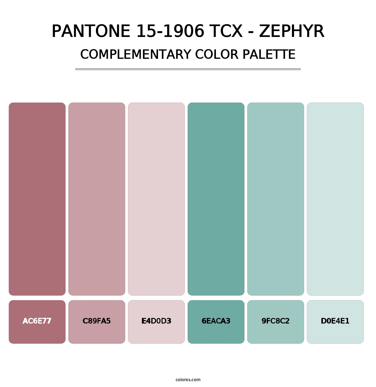 PANTONE 15-1906 TCX - Zephyr - Complementary Color Palette