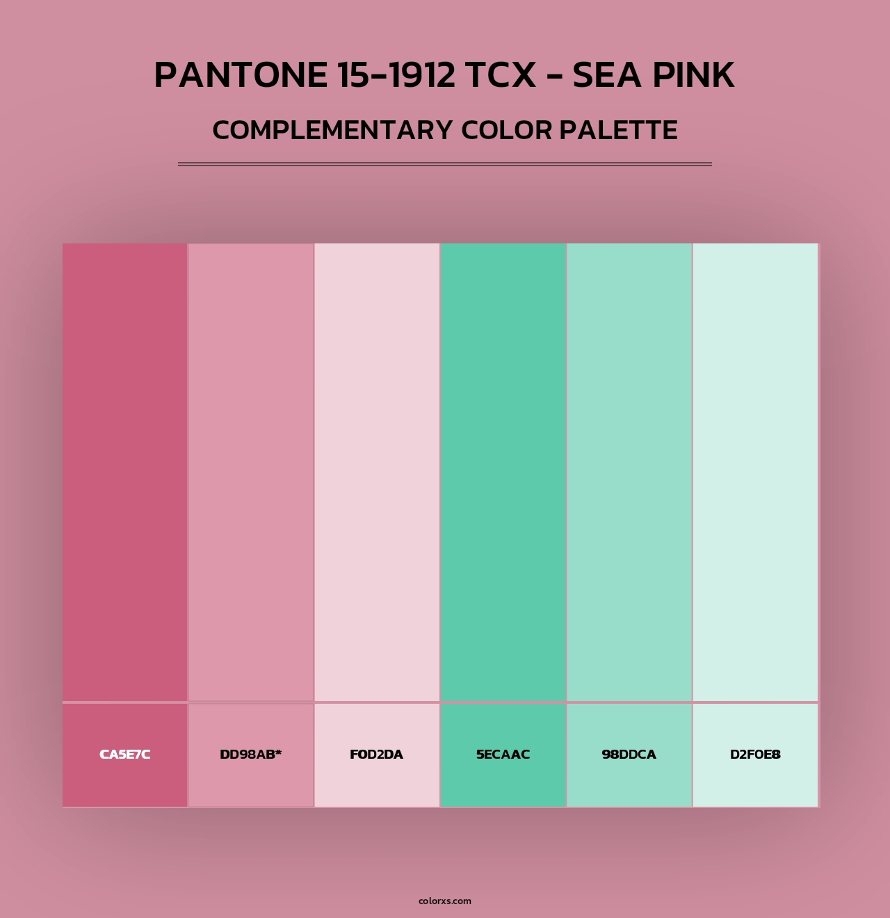 Pantone 15-1912 TCX - Sea Pink - Complementary Color Palette