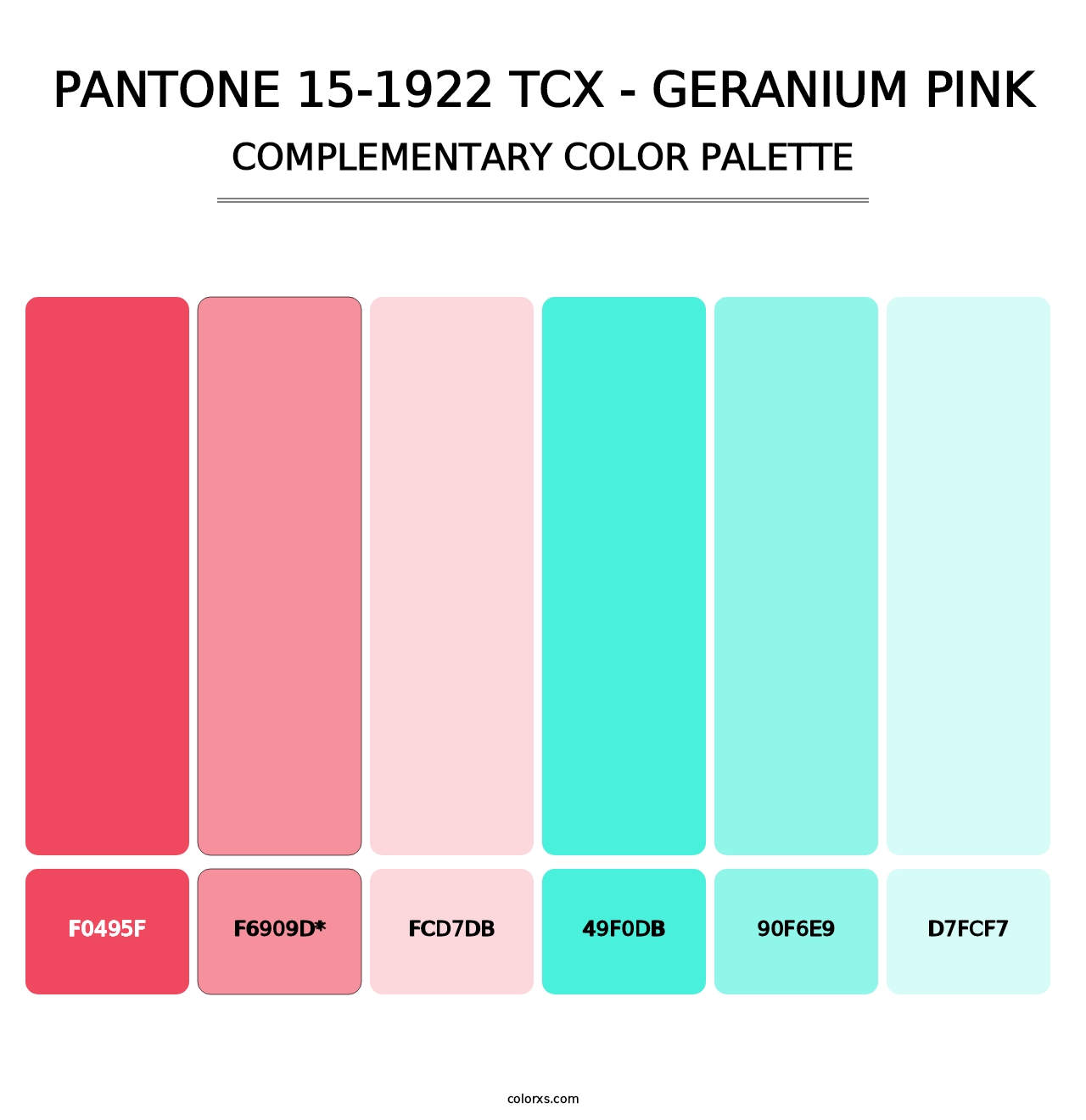 PANTONE 15-1922 TCX - Geranium Pink - Complementary Color Palette