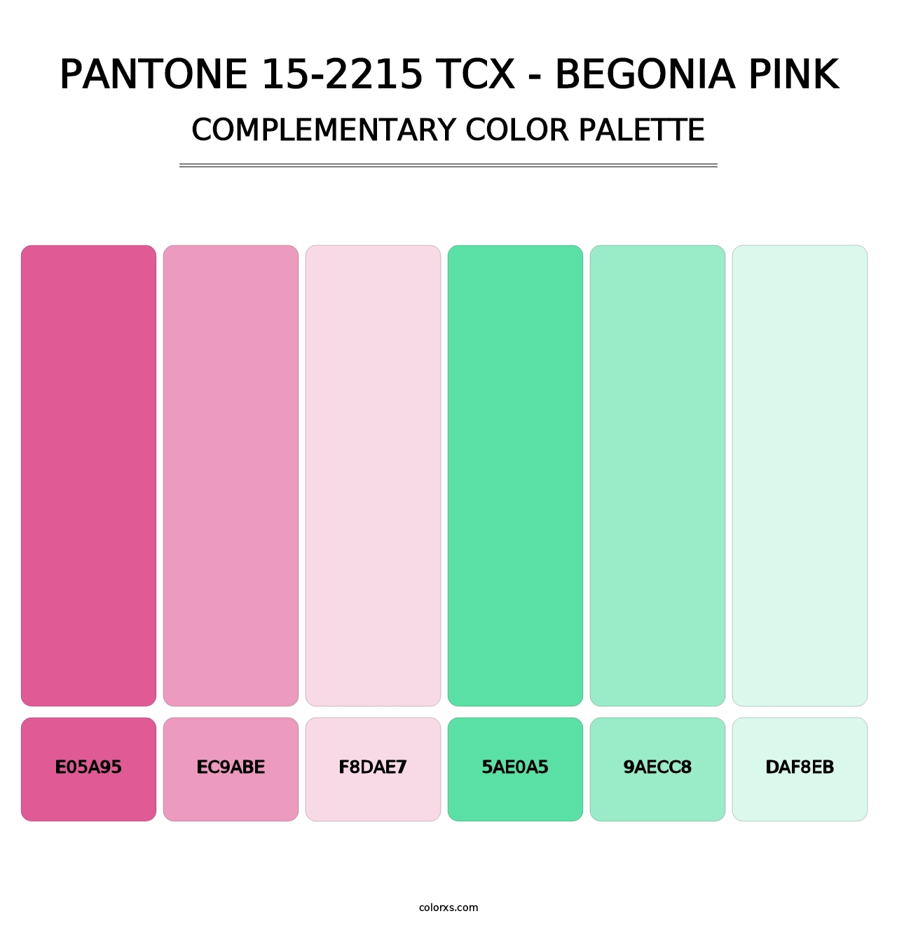 PANTONE 15-2215 TCX - Begonia Pink - Complementary Color Palette