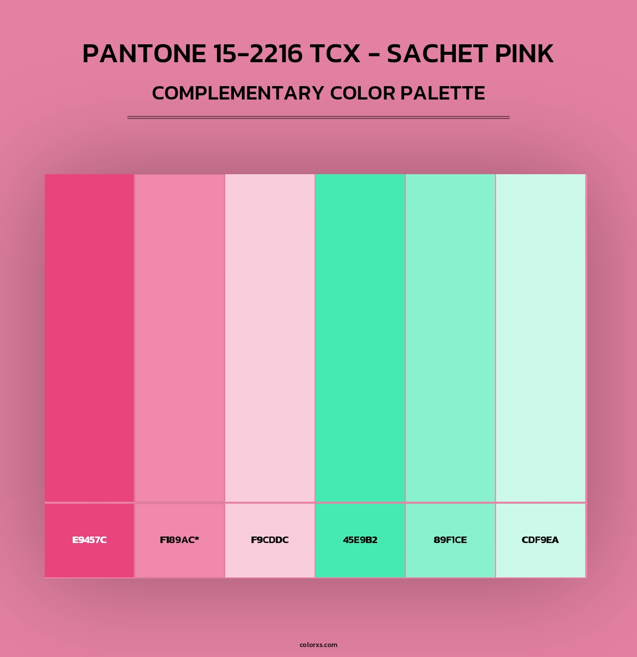 PANTONE 15-2216 TCX - Sachet Pink - Complementary Color Palette