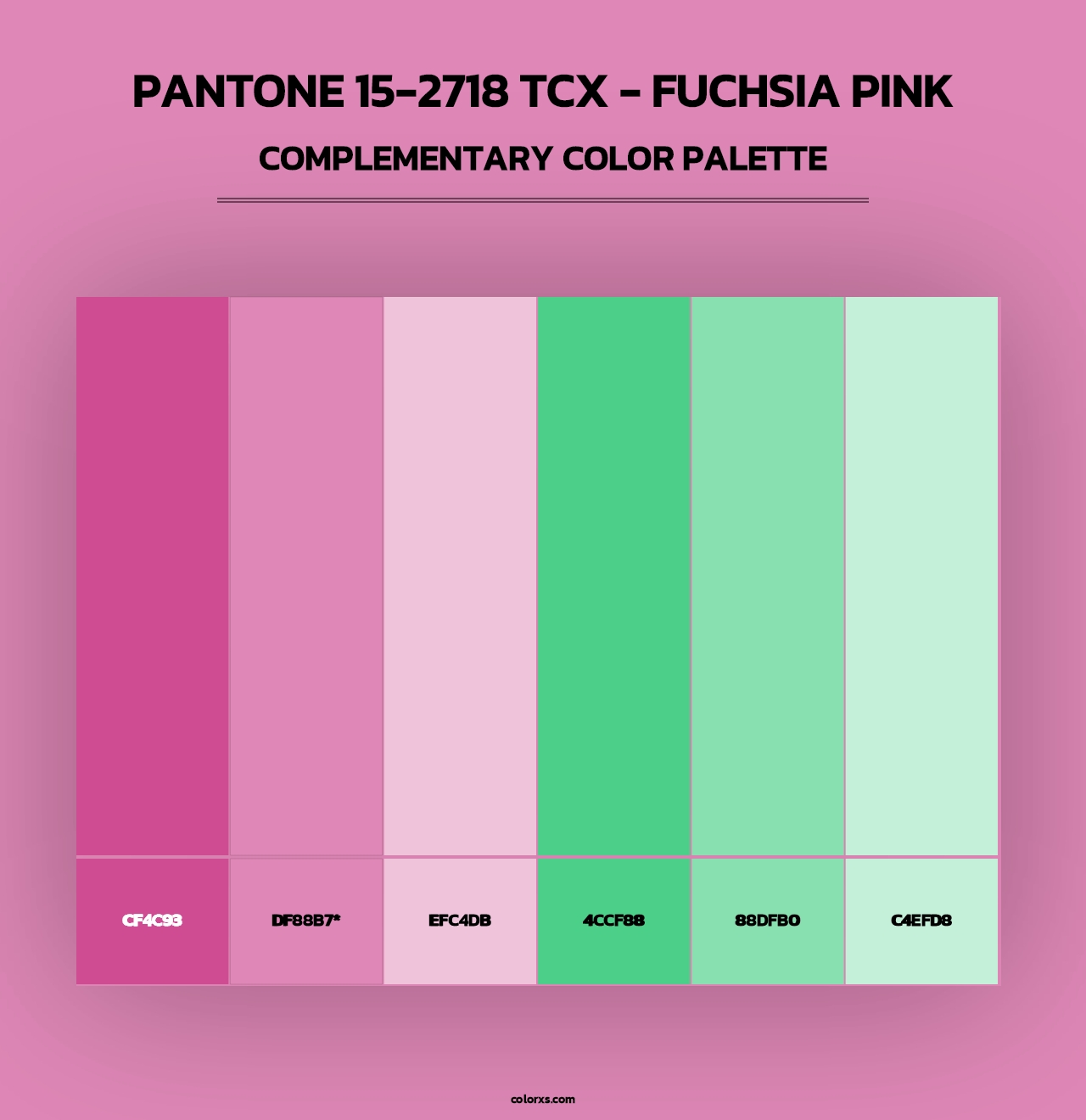 PANTONE 15-2718 TCX - Fuchsia Pink - Complementary Color Palette