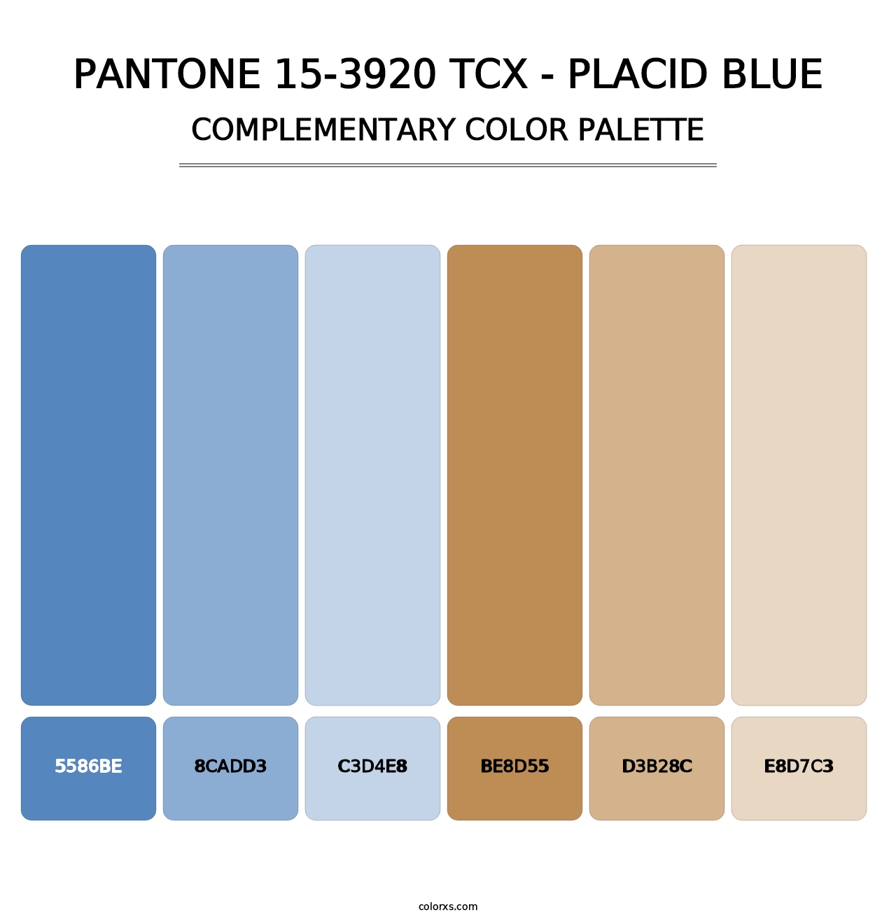 PANTONE 15-3920 TCX - Placid Blue - Complementary Color Palette