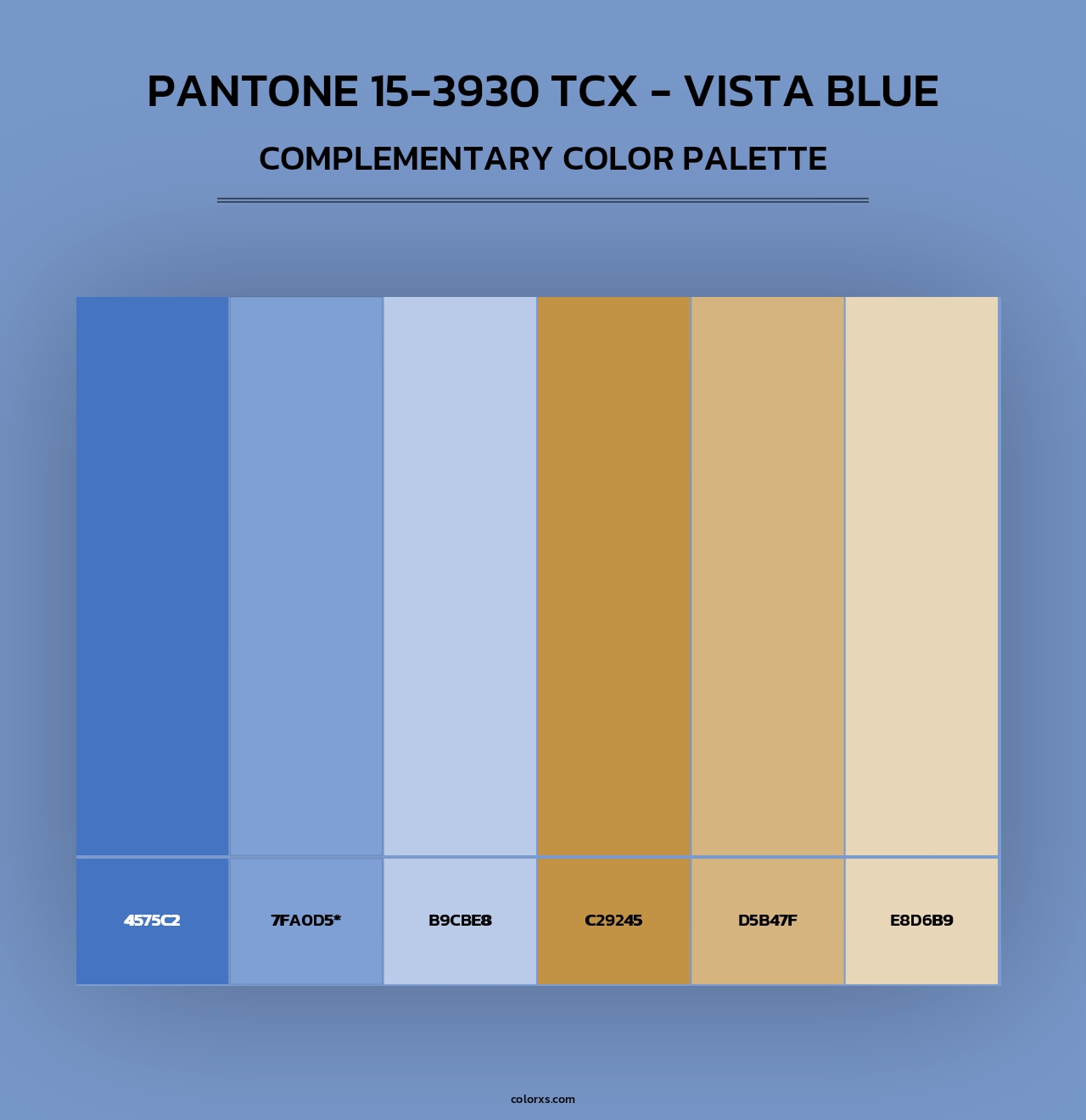 PANTONE 15-3930 TCX - Vista Blue - Complementary Color Palette
