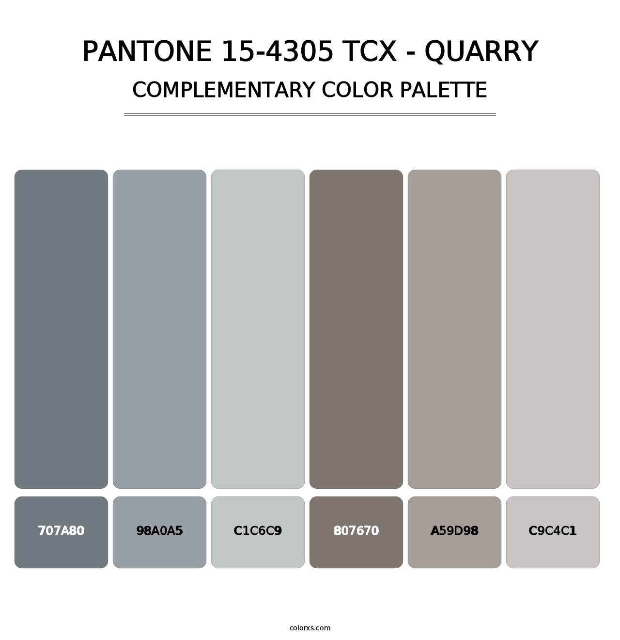 PANTONE 15-4305 TCX - Quarry - Complementary Color Palette