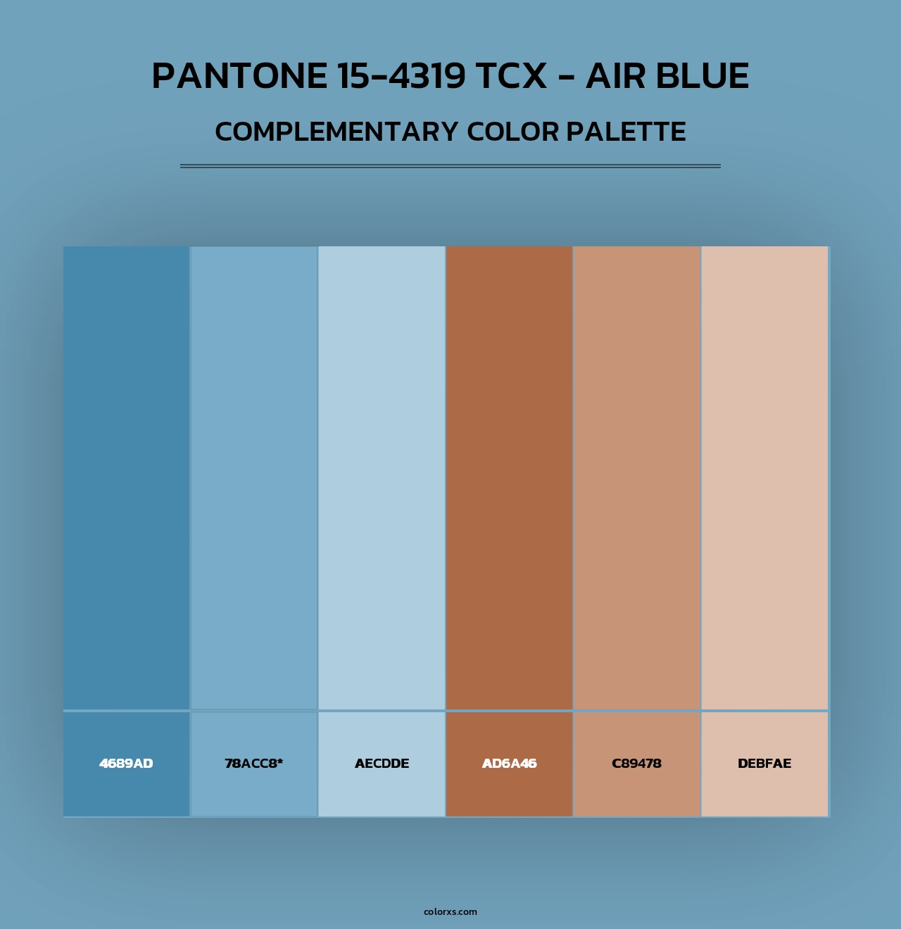 PANTONE 15-4319 TCX - Air Blue - Complementary Color Palette