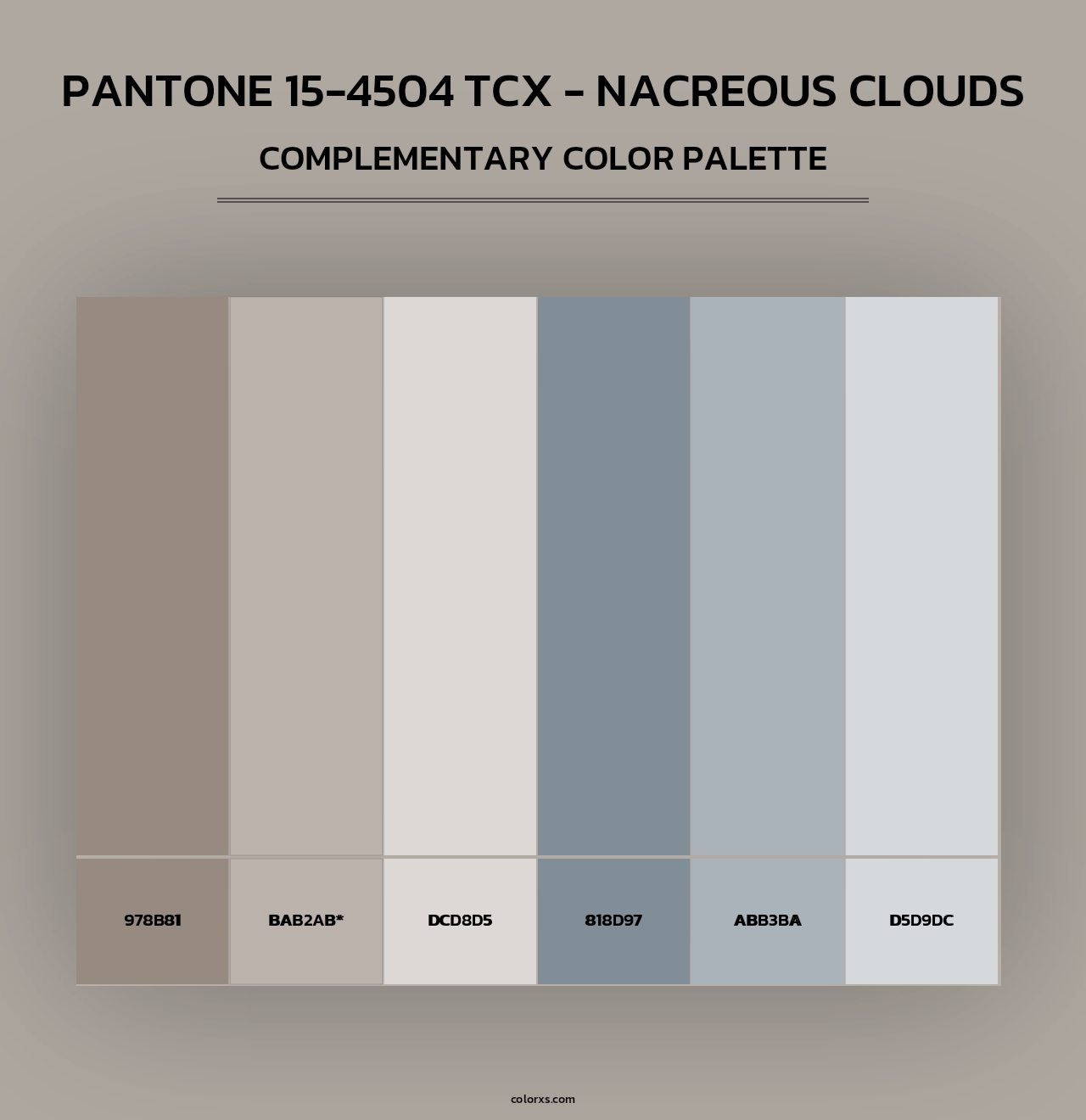 PANTONE 15-4504 TCX - Nacreous Clouds - Complementary Color Palette