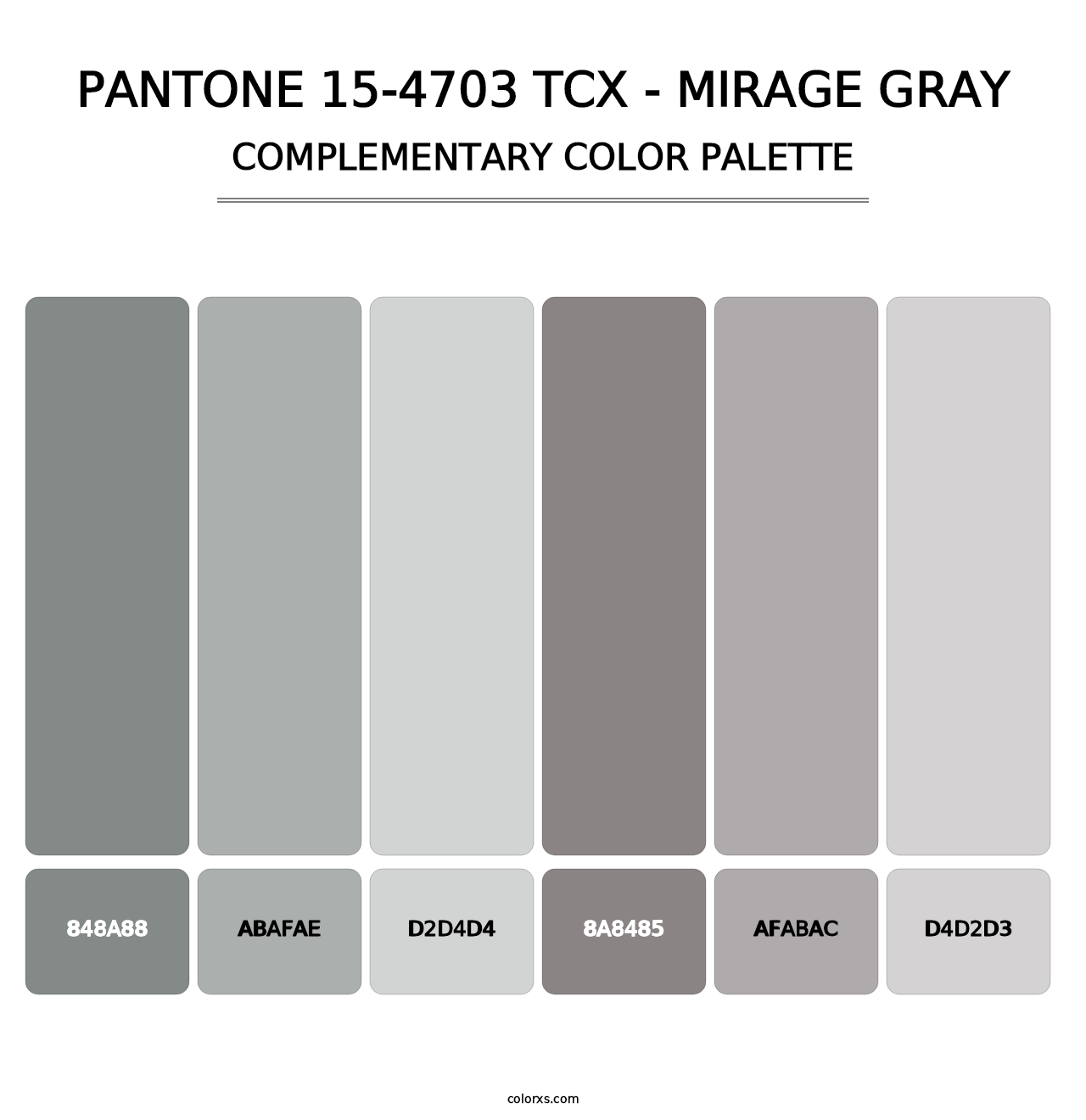 PANTONE 15-4703 TCX - Mirage Gray - Complementary Color Palette