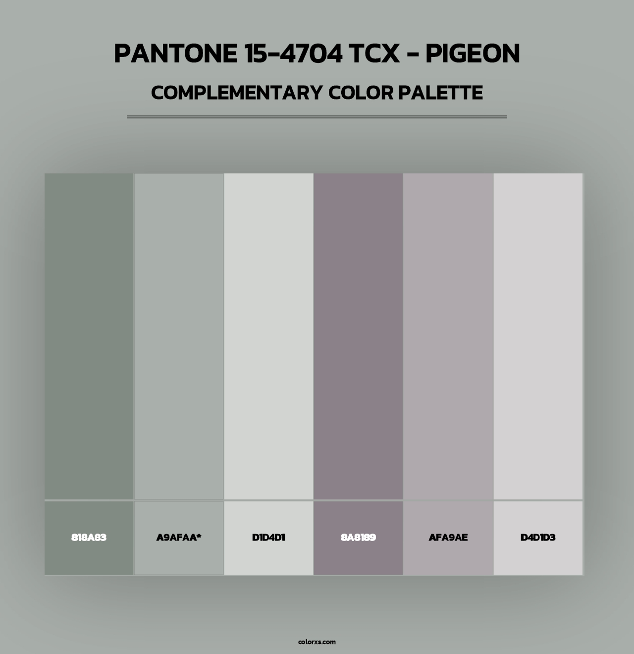 PANTONE 15-4704 TCX - Pigeon - Complementary Color Palette