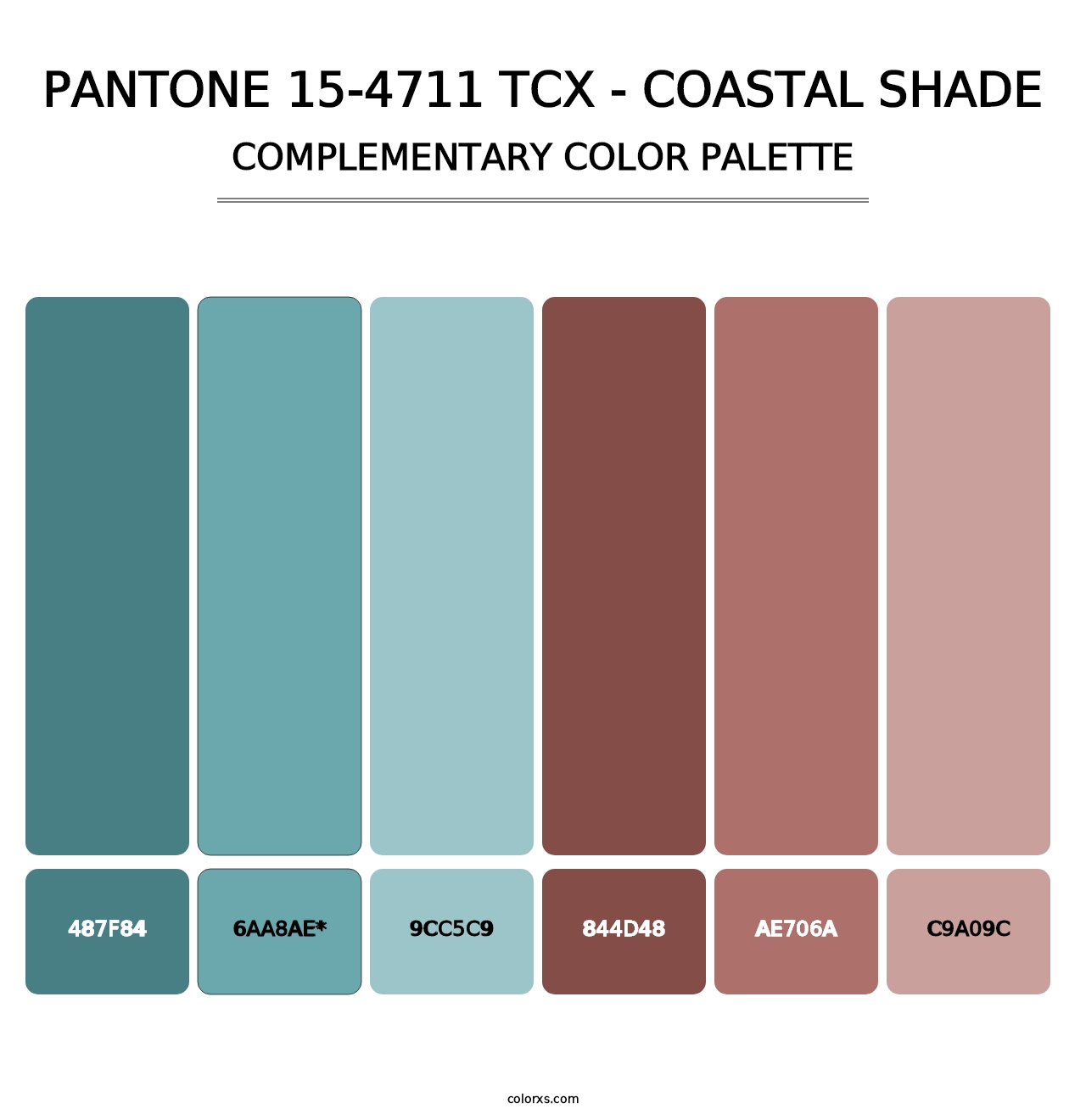 PANTONE 15-4711 TCX - Coastal Shade - Complementary Color Palette