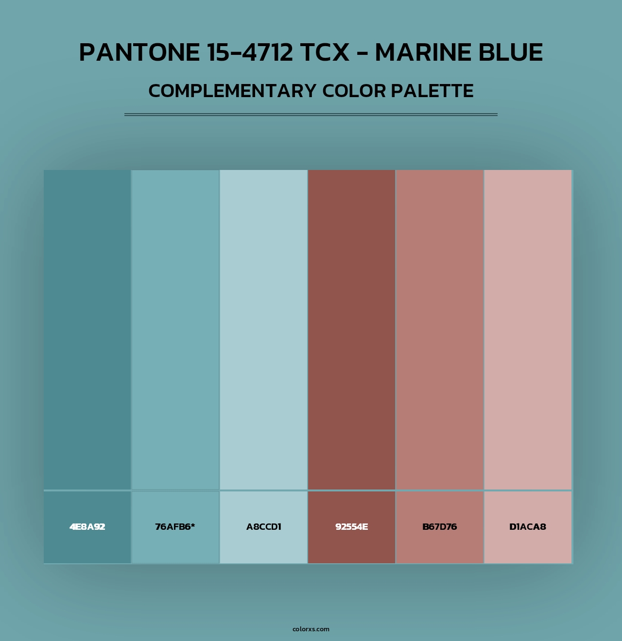 PANTONE 15-4712 TCX - Marine Blue - Complementary Color Palette