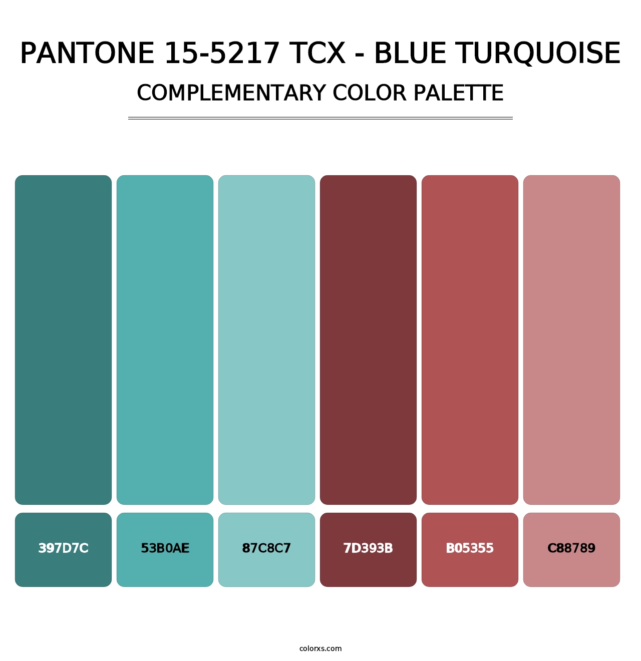 PANTONE 15-5217 TCX - Blue Turquoise - Complementary Color Palette