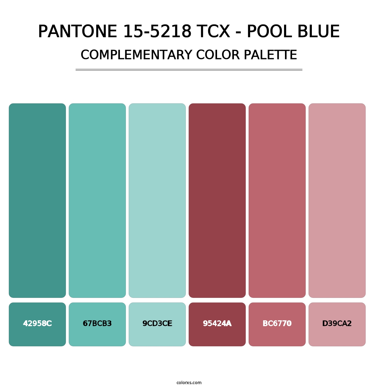 PANTONE 15-5218 TCX - Pool Blue - Complementary Color Palette